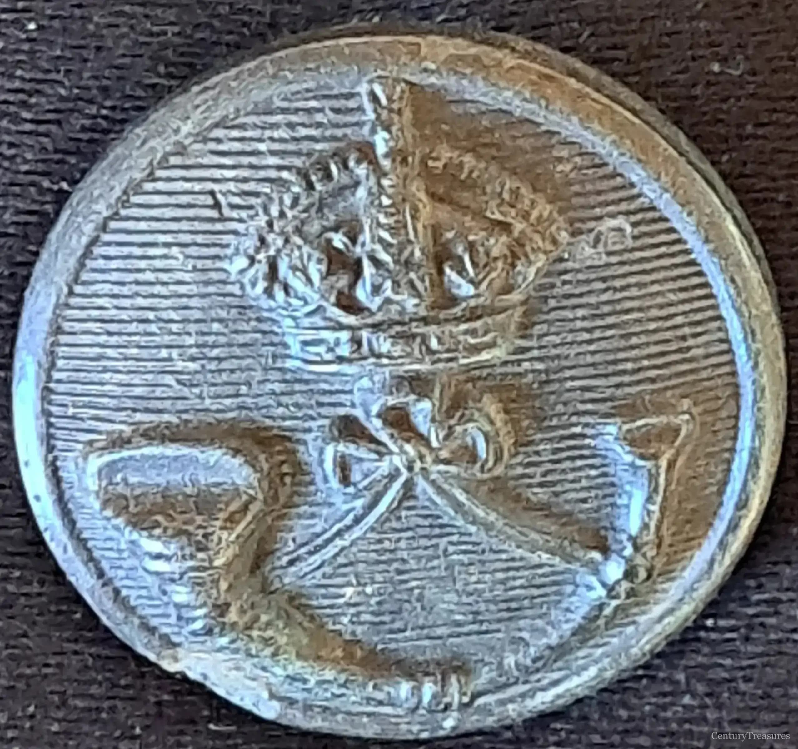 British Rifle Brigade King's Crown Black Horn Tunic Button