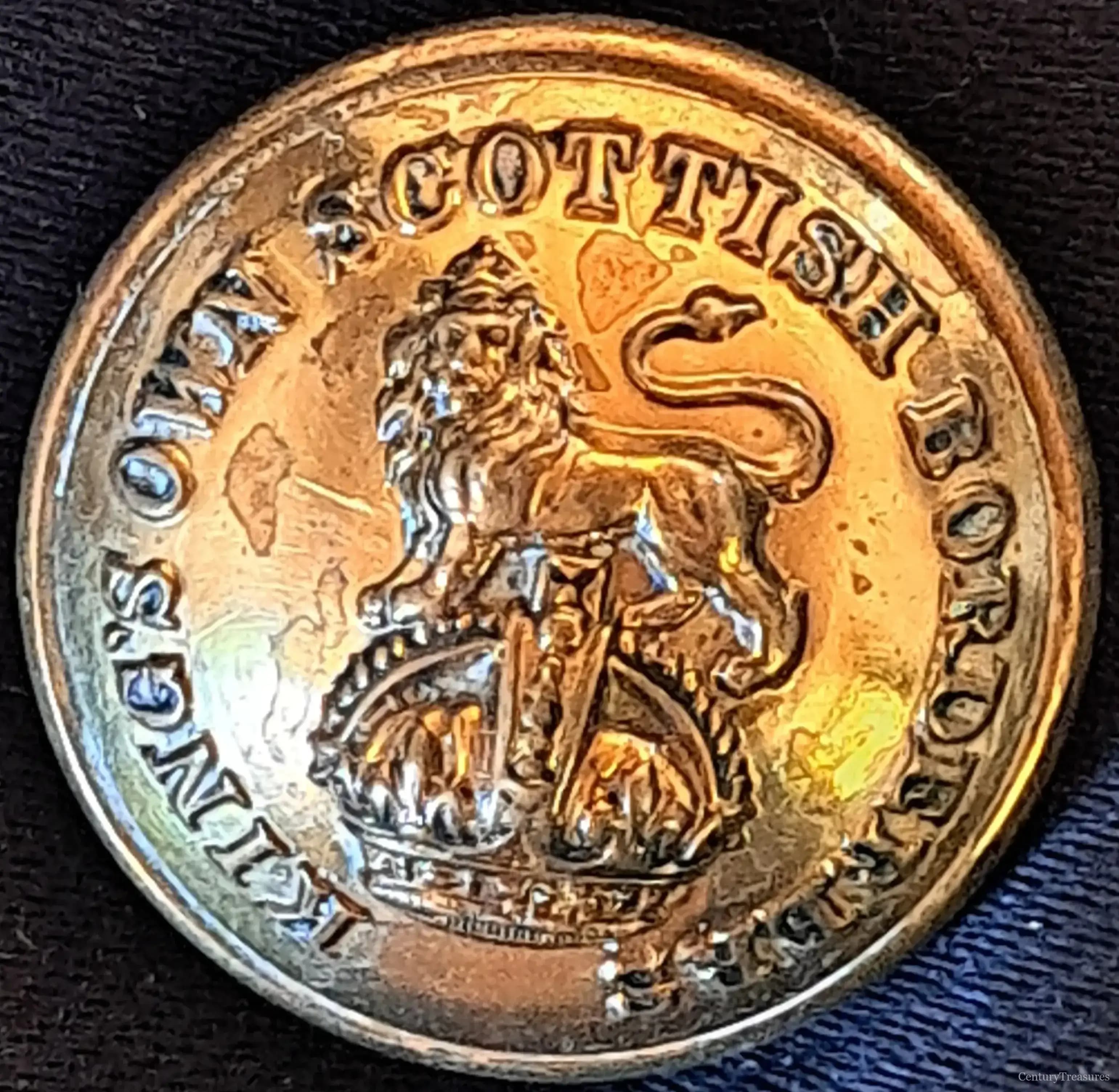 King's Own Scottish Borderers Officer's Gilt Tunic Button