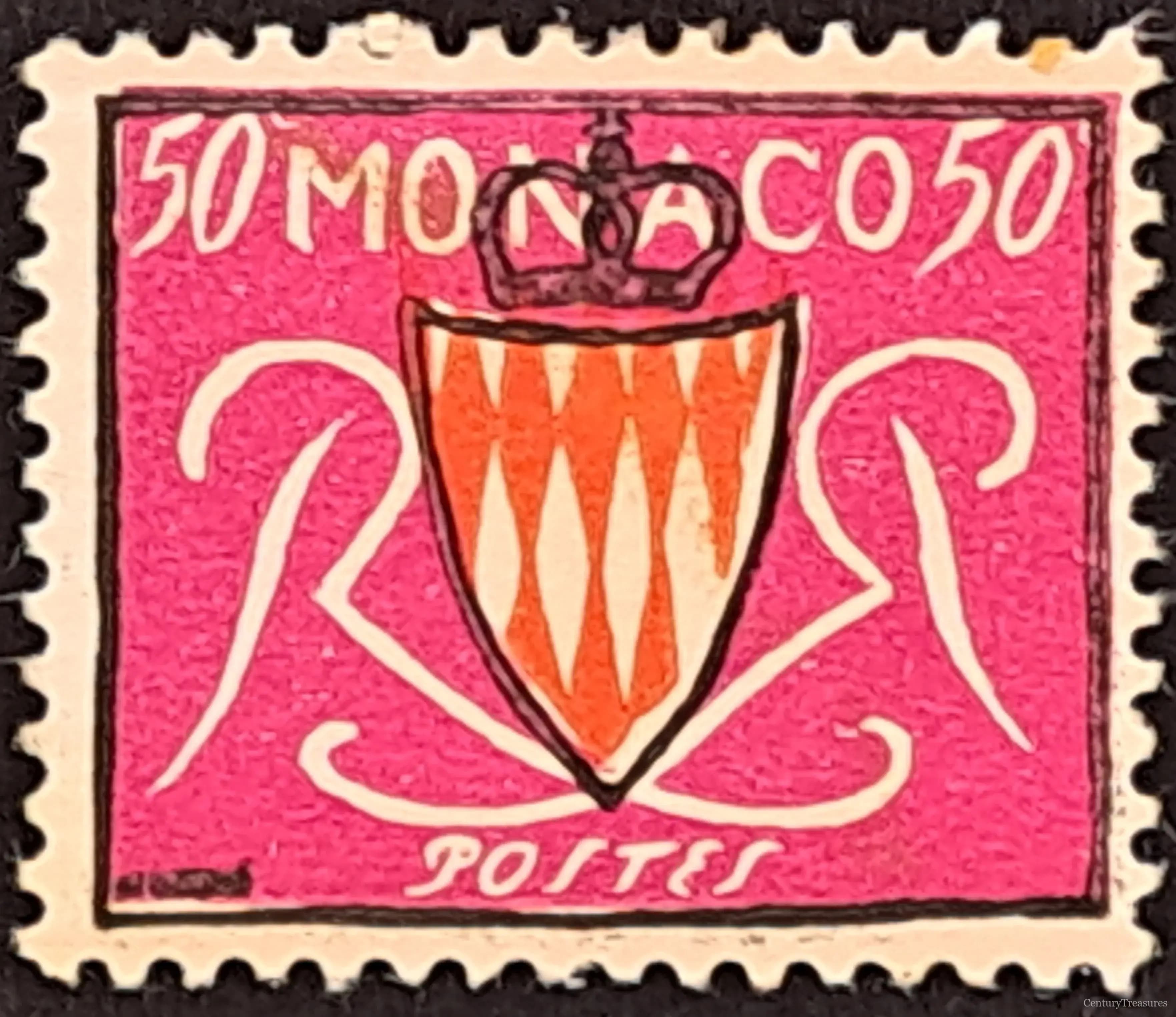 1954 Monaco Coat of Arms Definitive
