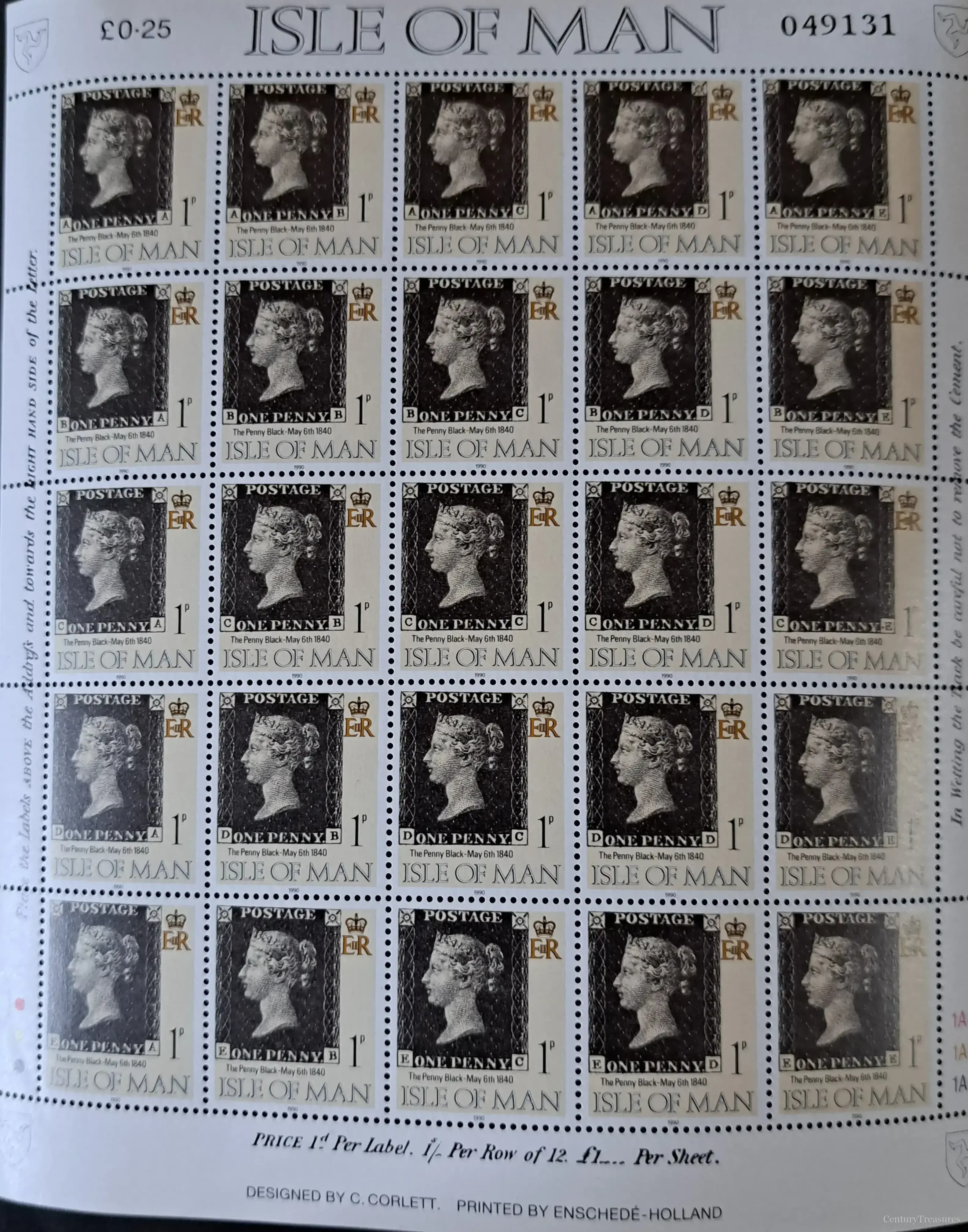 Isle of Man Penny Black Anniversary Sheet