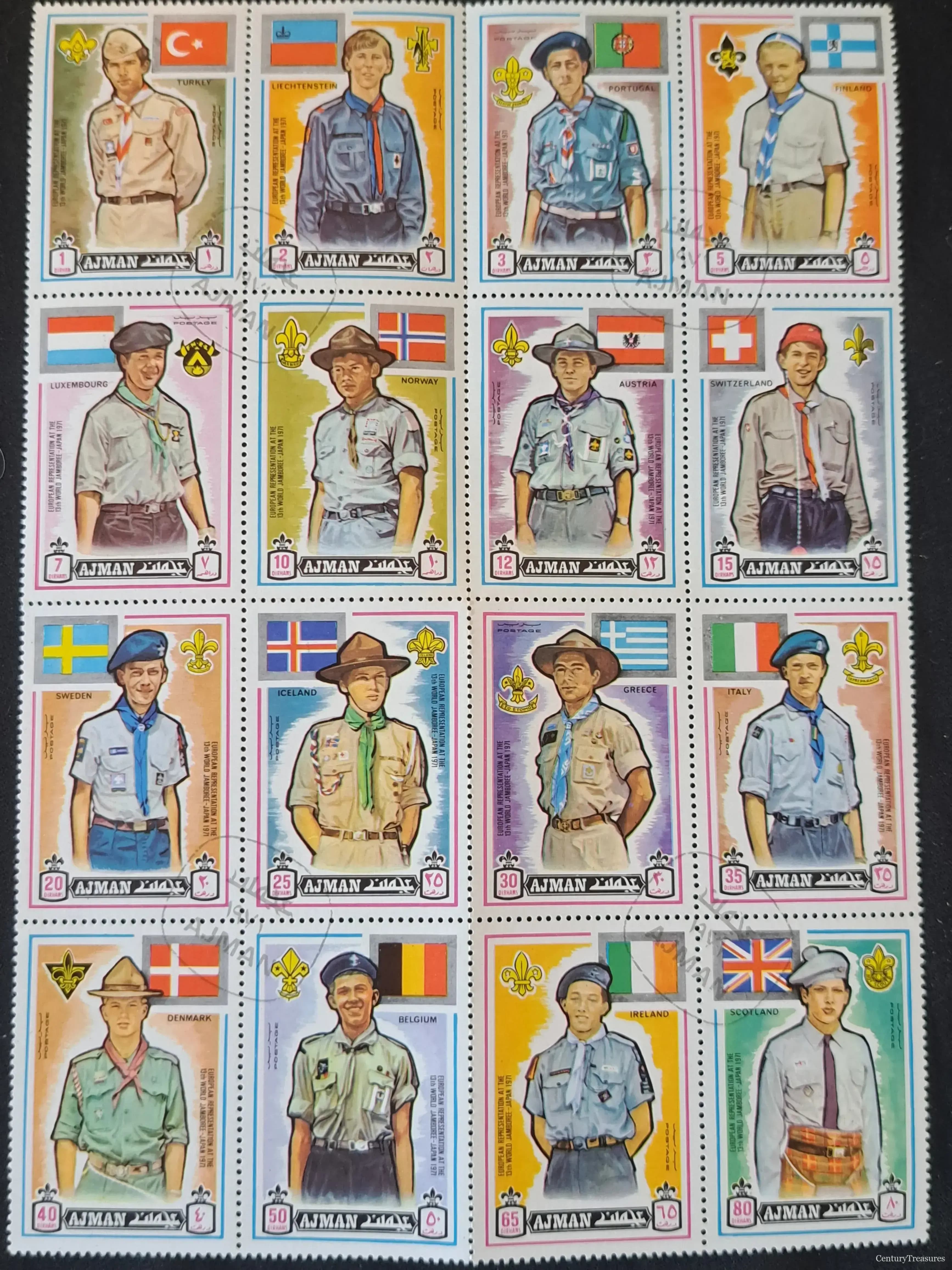 Ajman "European Scouts" 13th World Jamboree Sheet