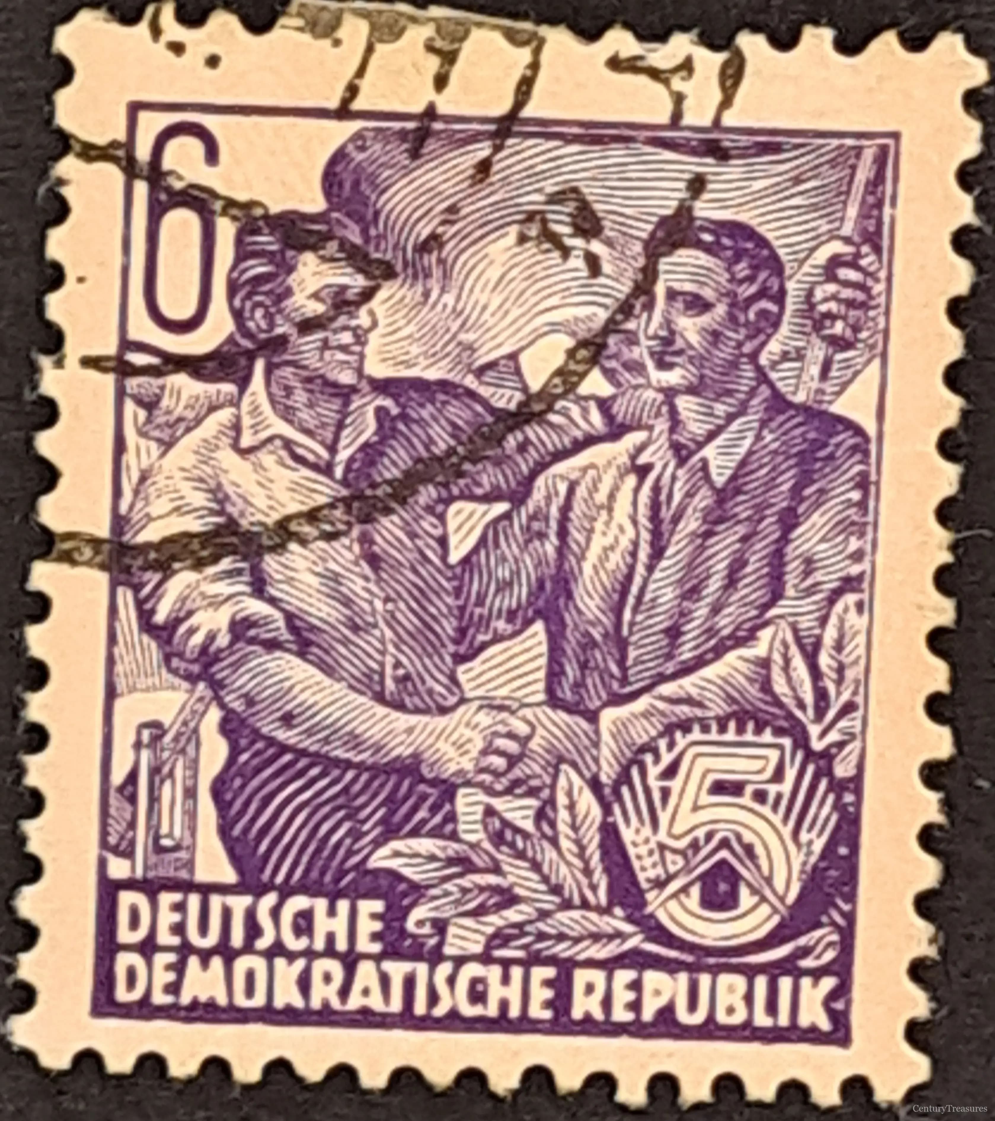 East German (DDR) Five-Year Plan Handshake