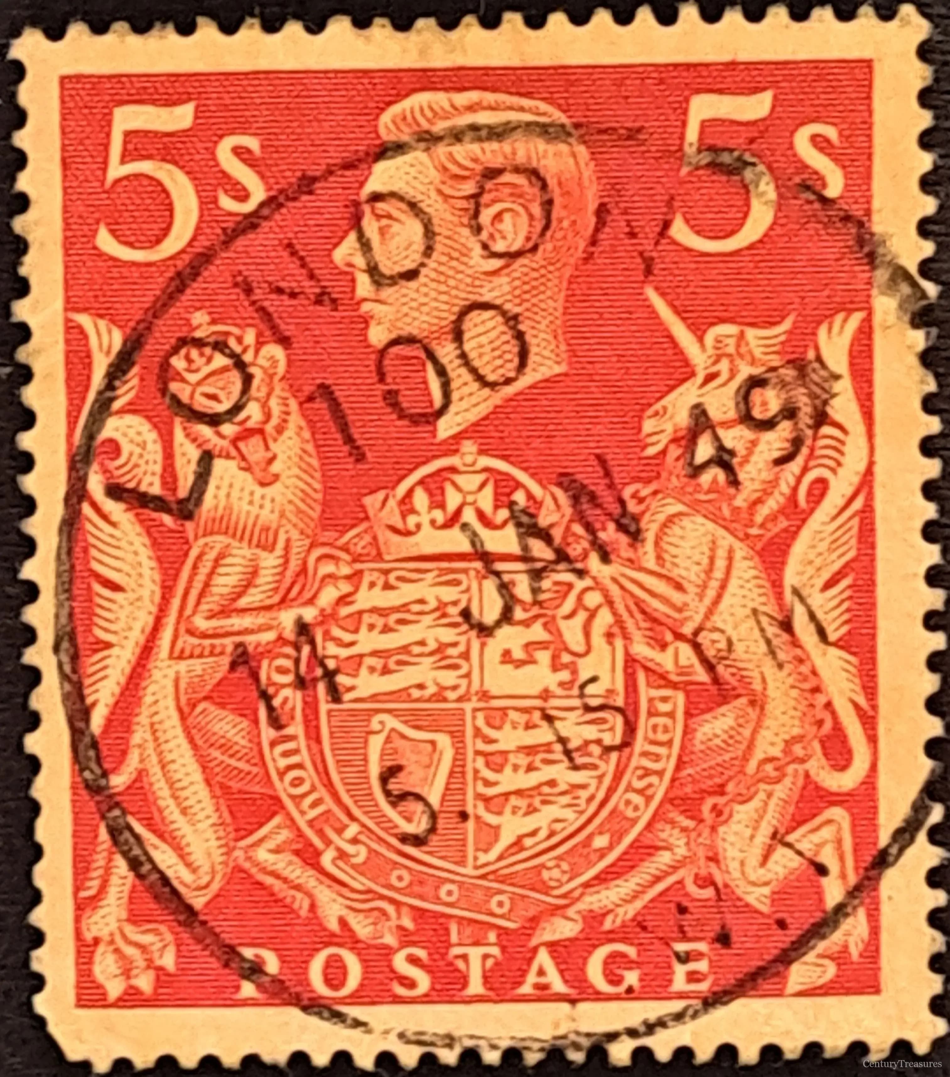1939 King George VI 5s Red