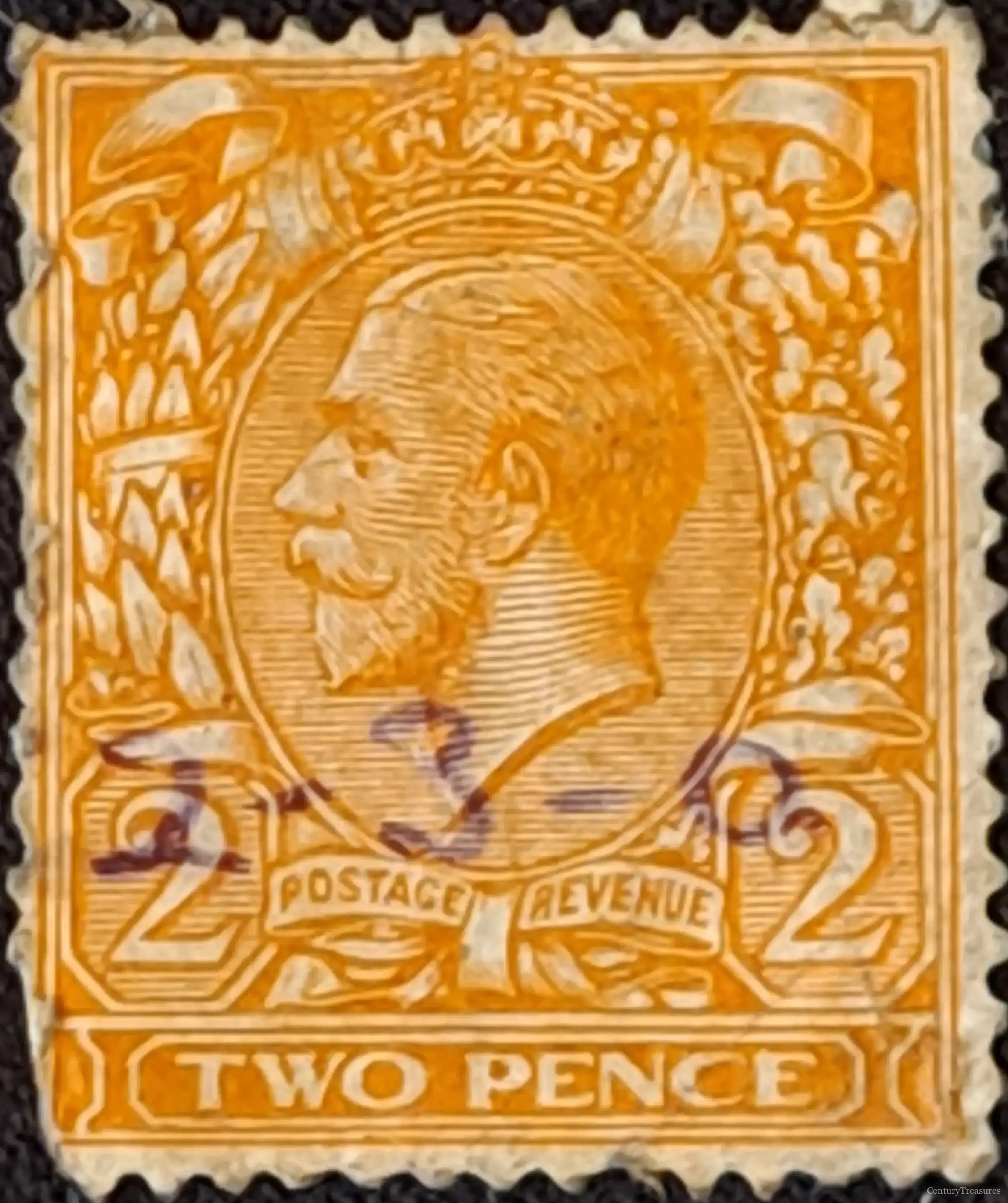 UK King George V Two Pence Orange