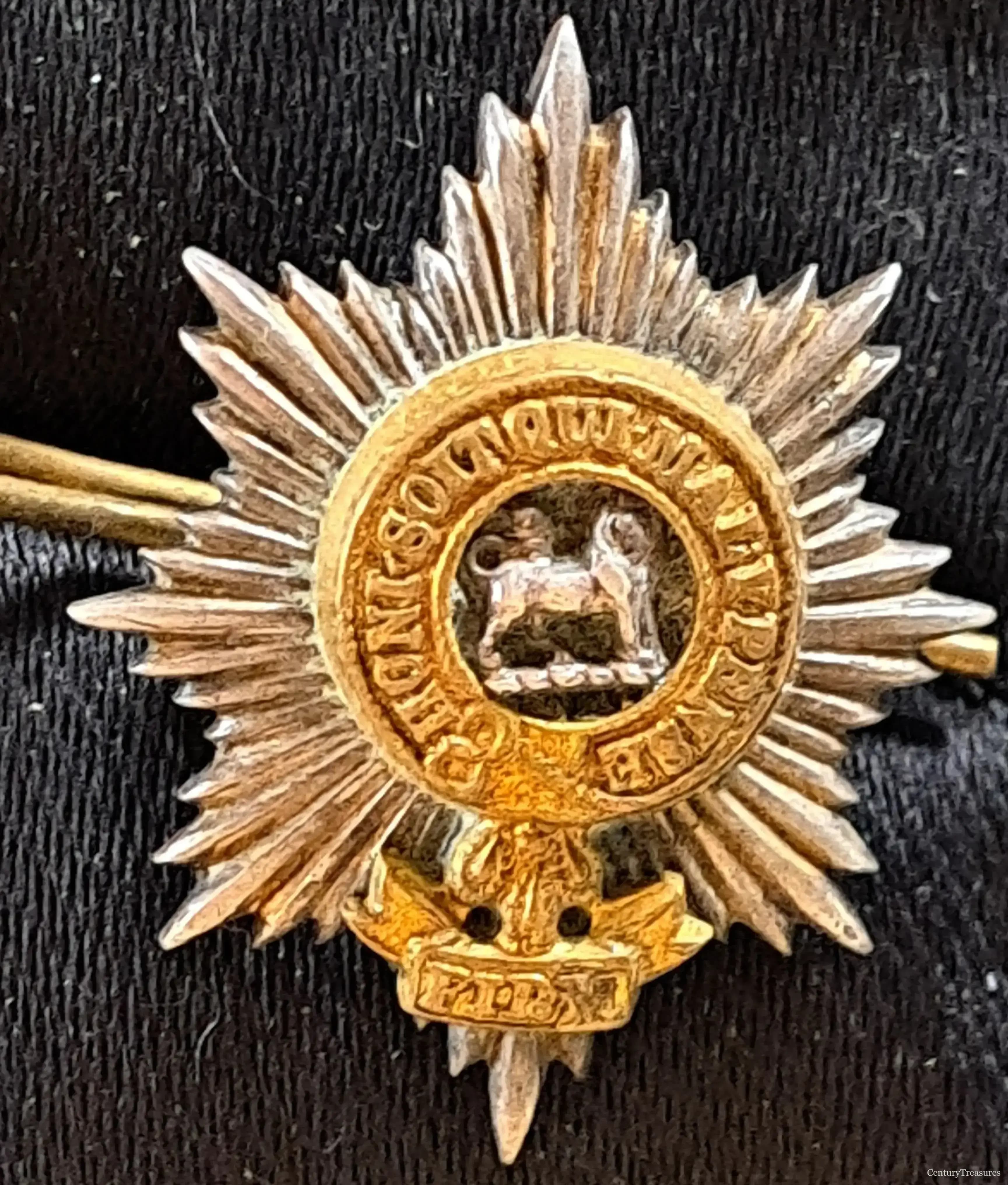 Worcestershire Regiment Officers Collar Badge