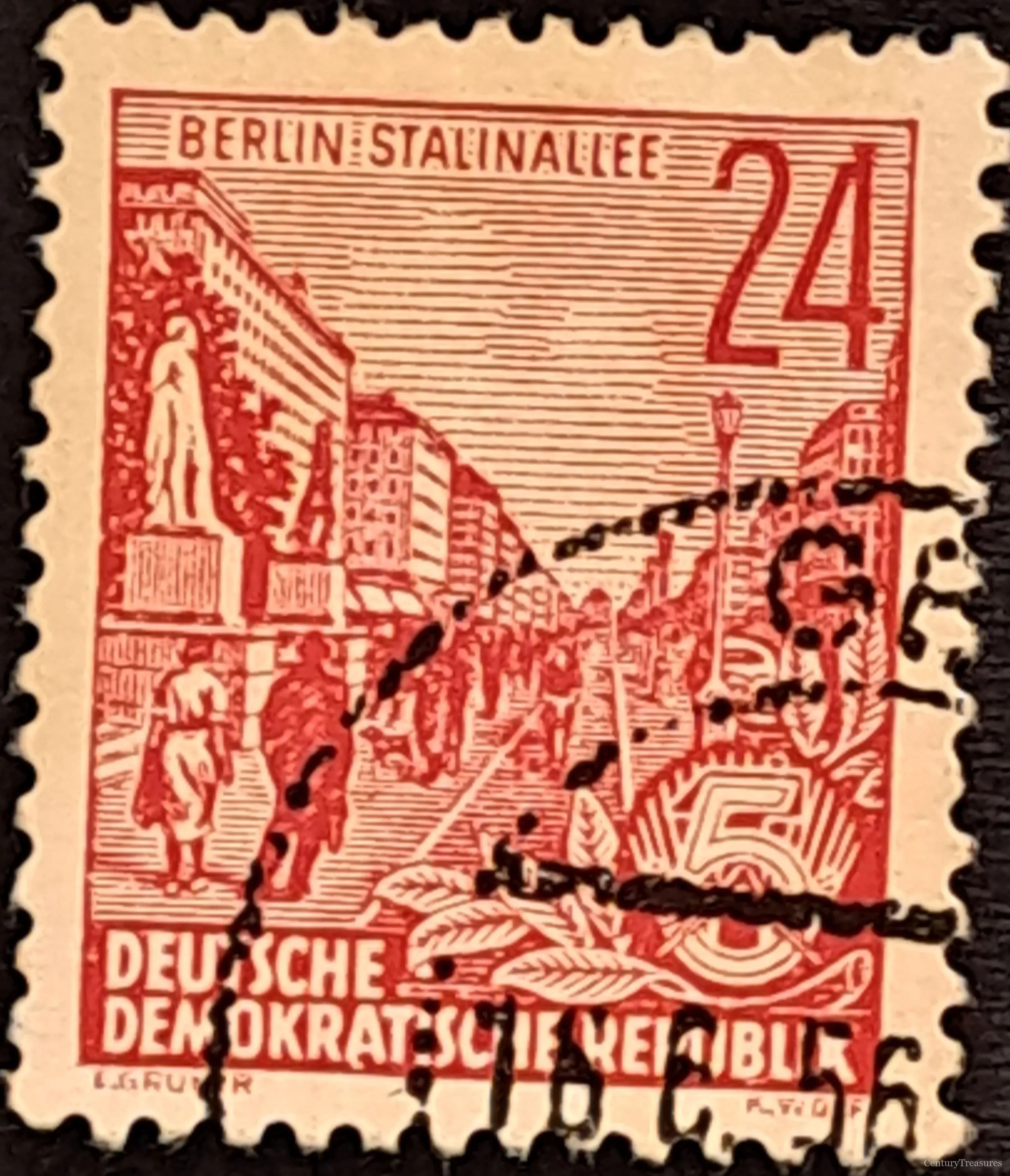 East Germany (DDR) Berlin Stalinallee 24 Pfennig