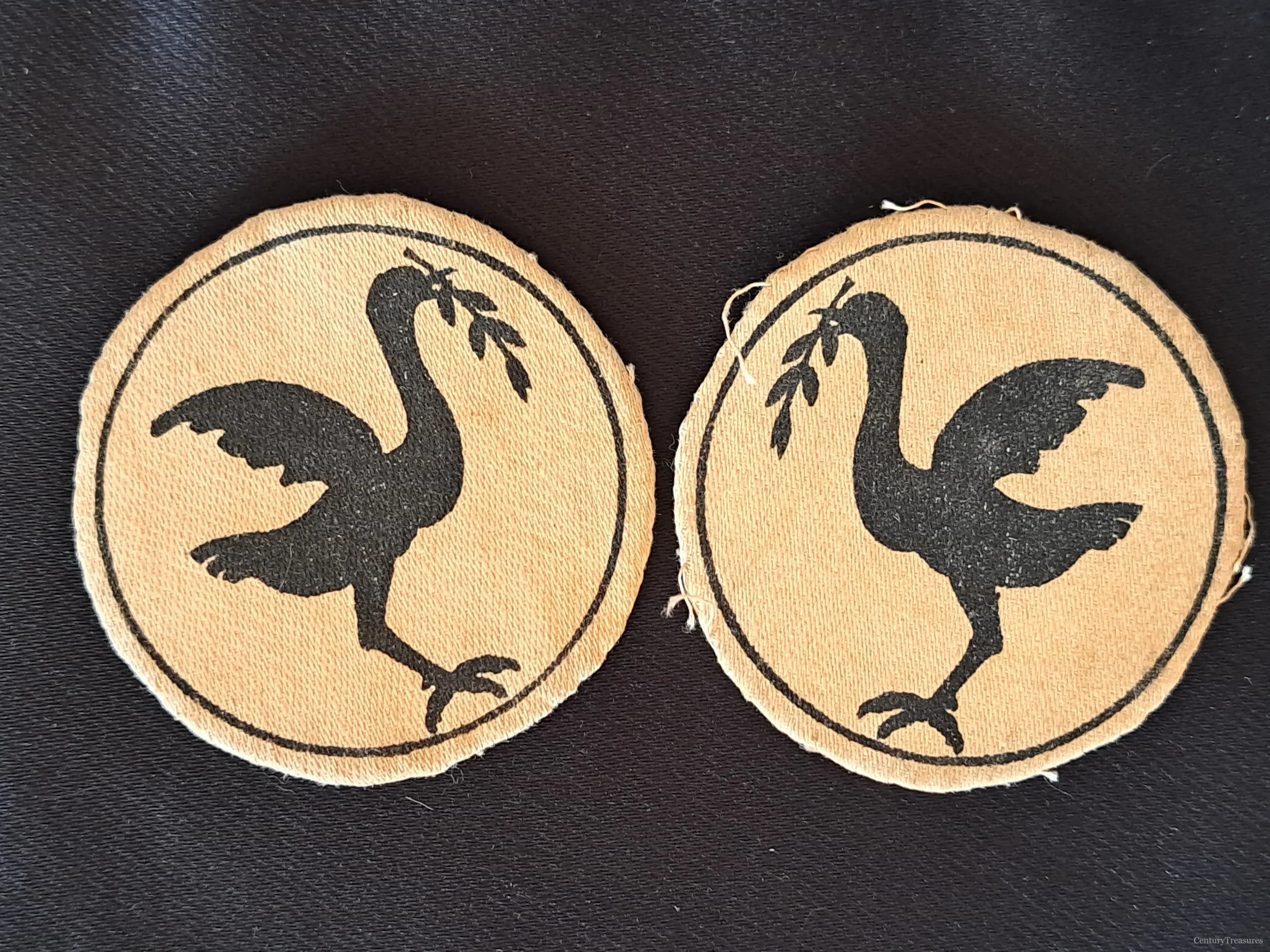 British WW2 23rd Armoured Brigade Shoulder Flash Pair