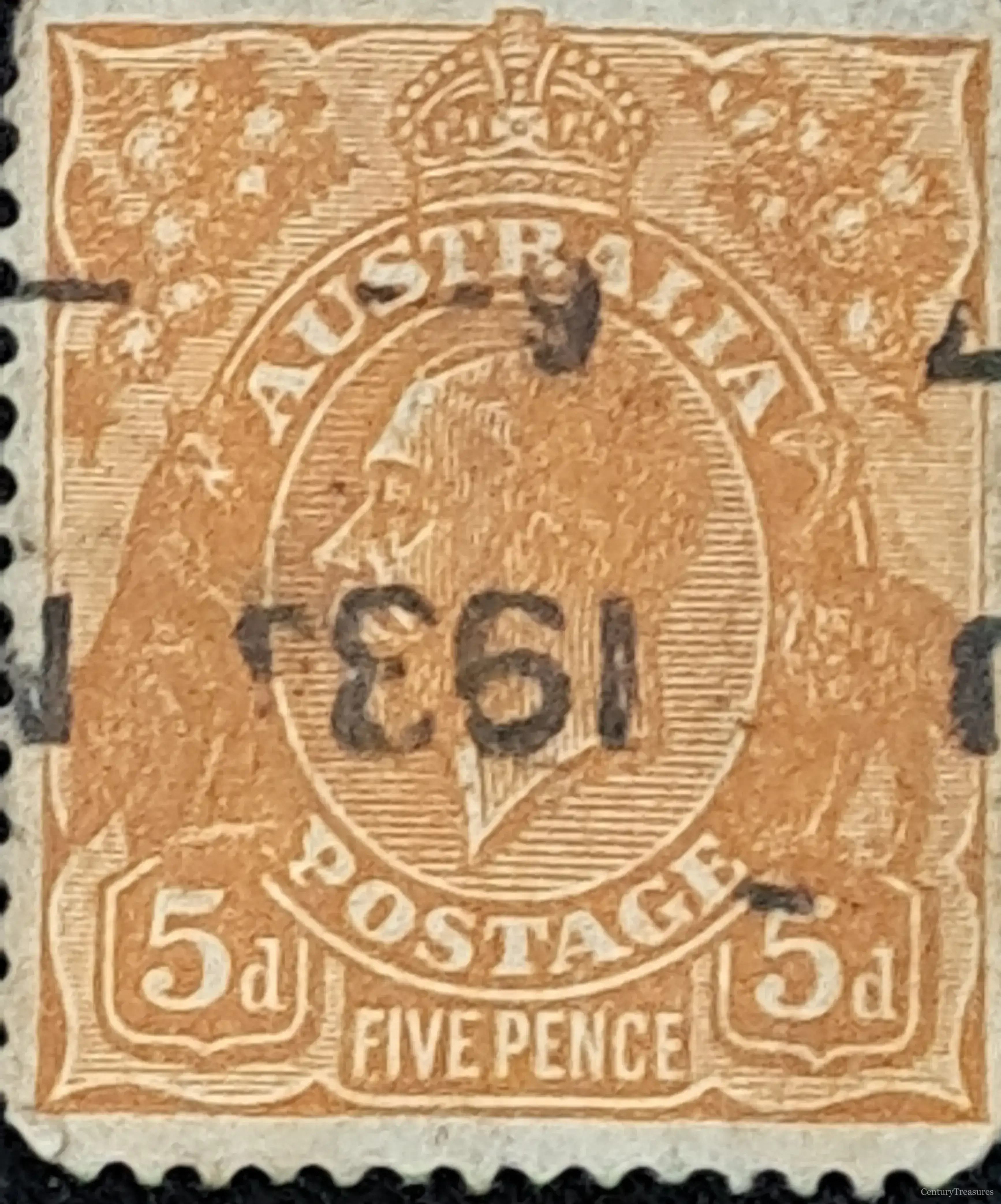Australian King George V Five Pence Stamp