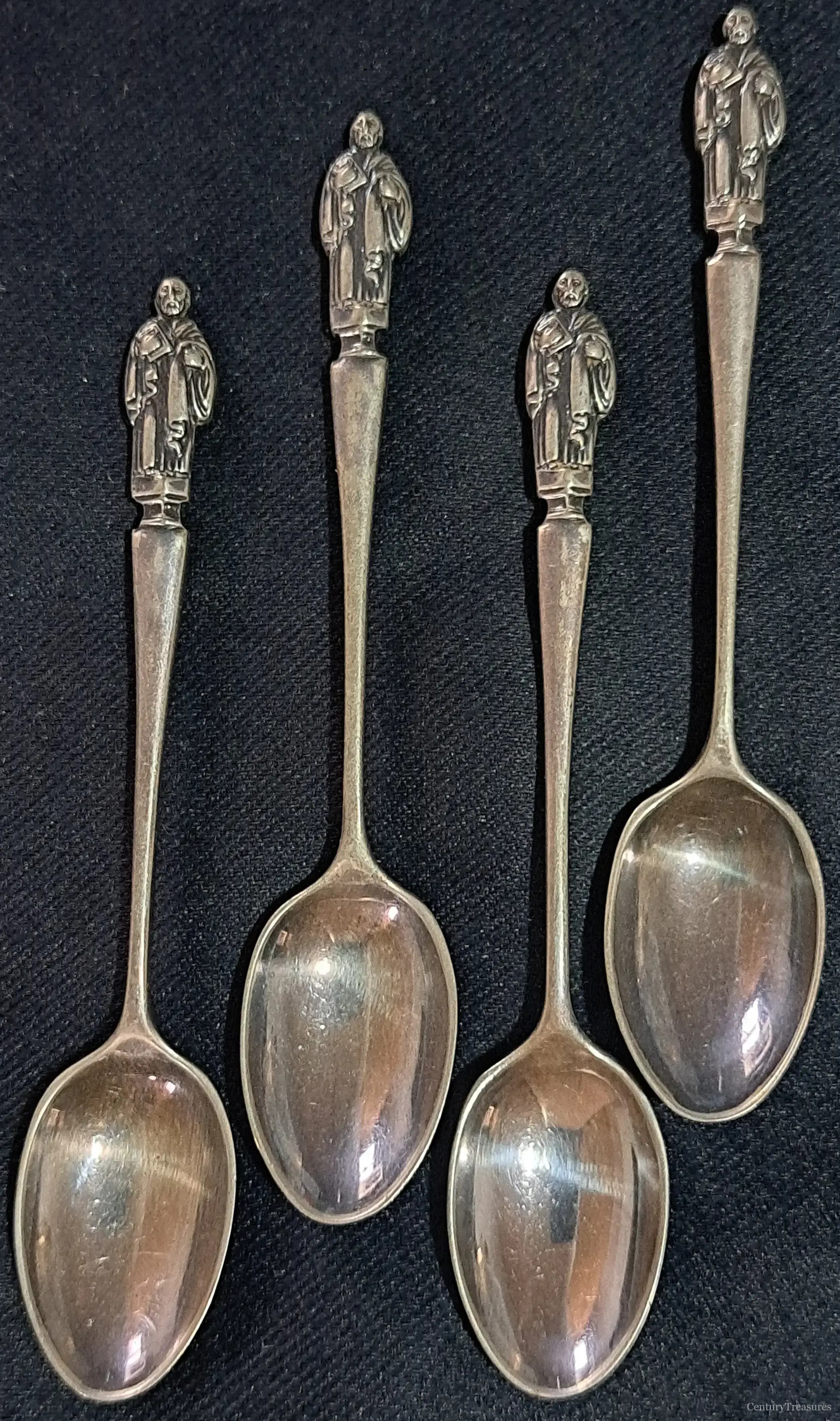 Set of 4 Silver Apostle Spoons 