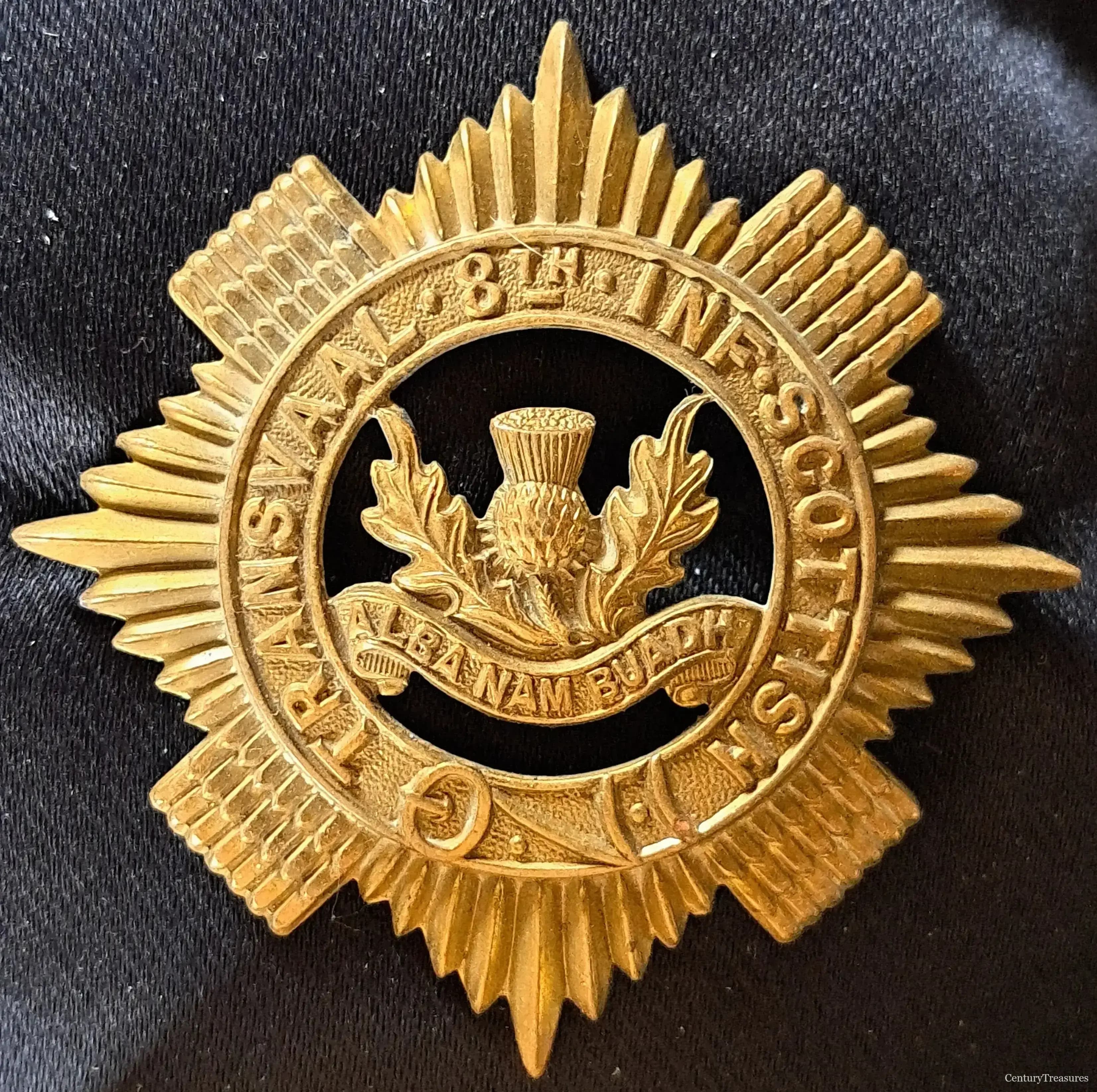 The Transvaal Scottish 8th Infantry Glengarry Cap Badge