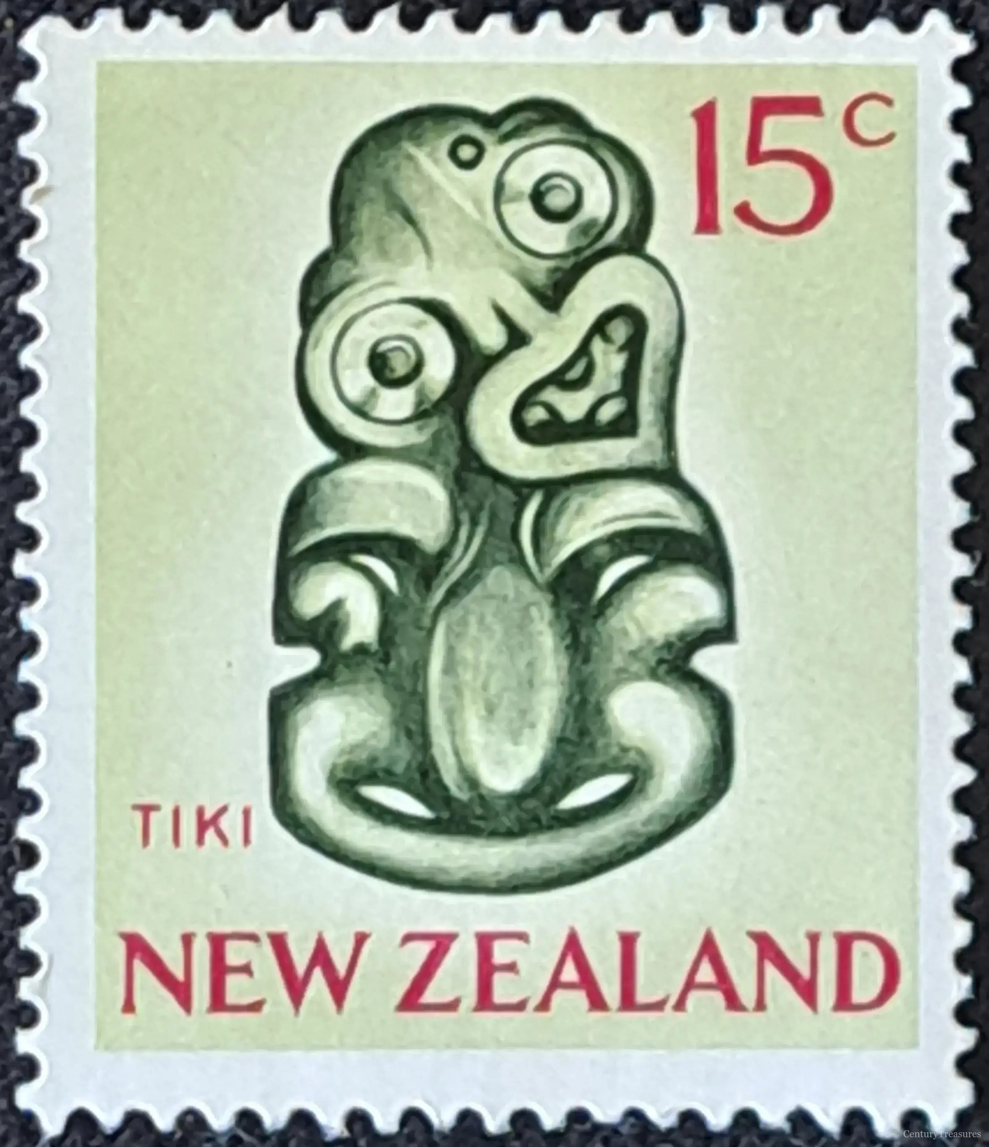 New Zealand Hei-Tiki Apple Green Pictorial Stamp