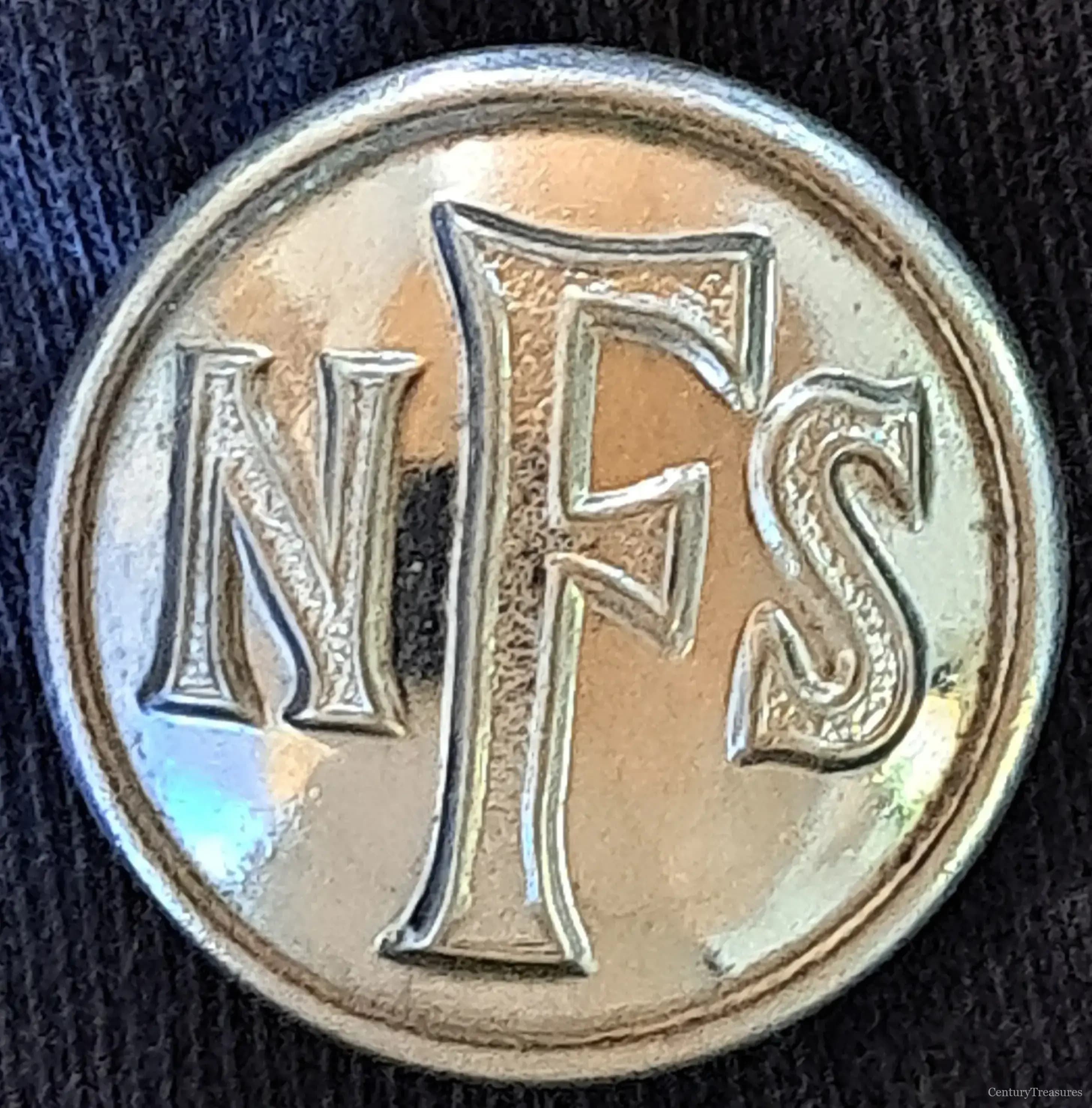 British National Fire Service Tunic Button