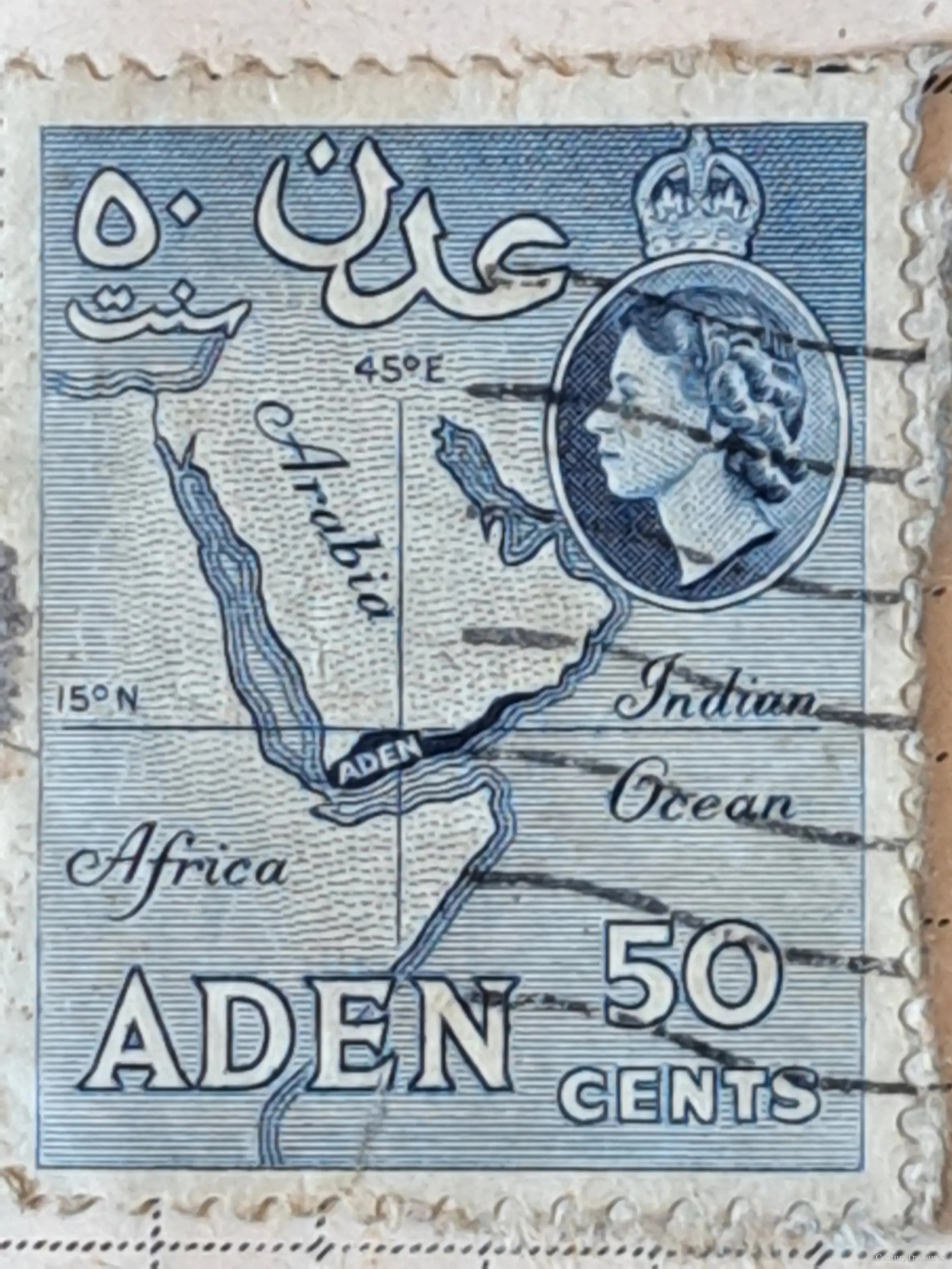 Aden Colony Queen Elizabeth II Map