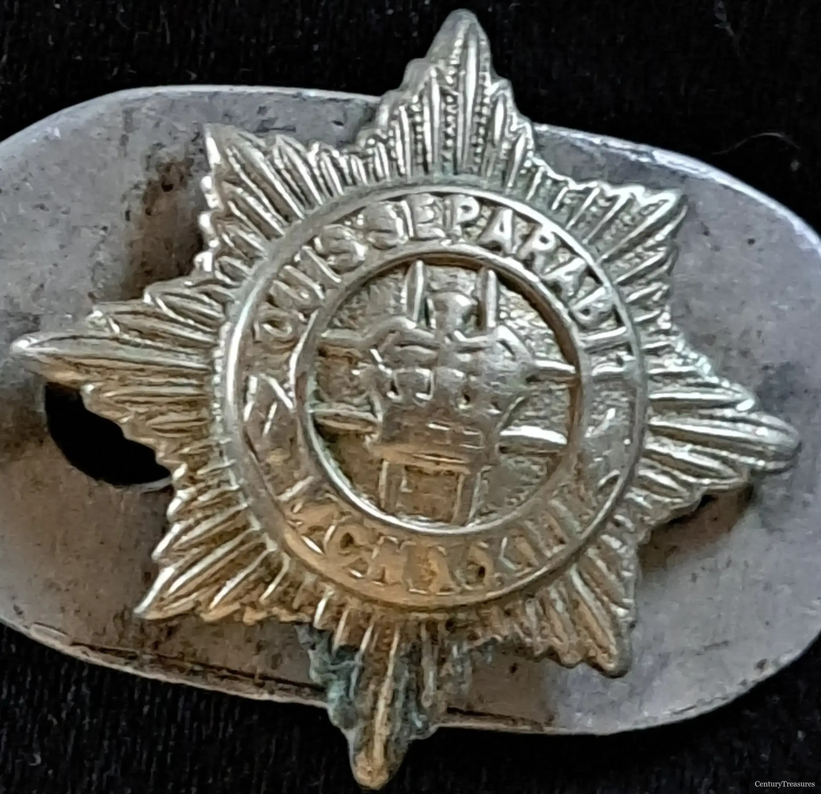 4th/7th Royal Dragoon Guards Collar Badge – White Metal