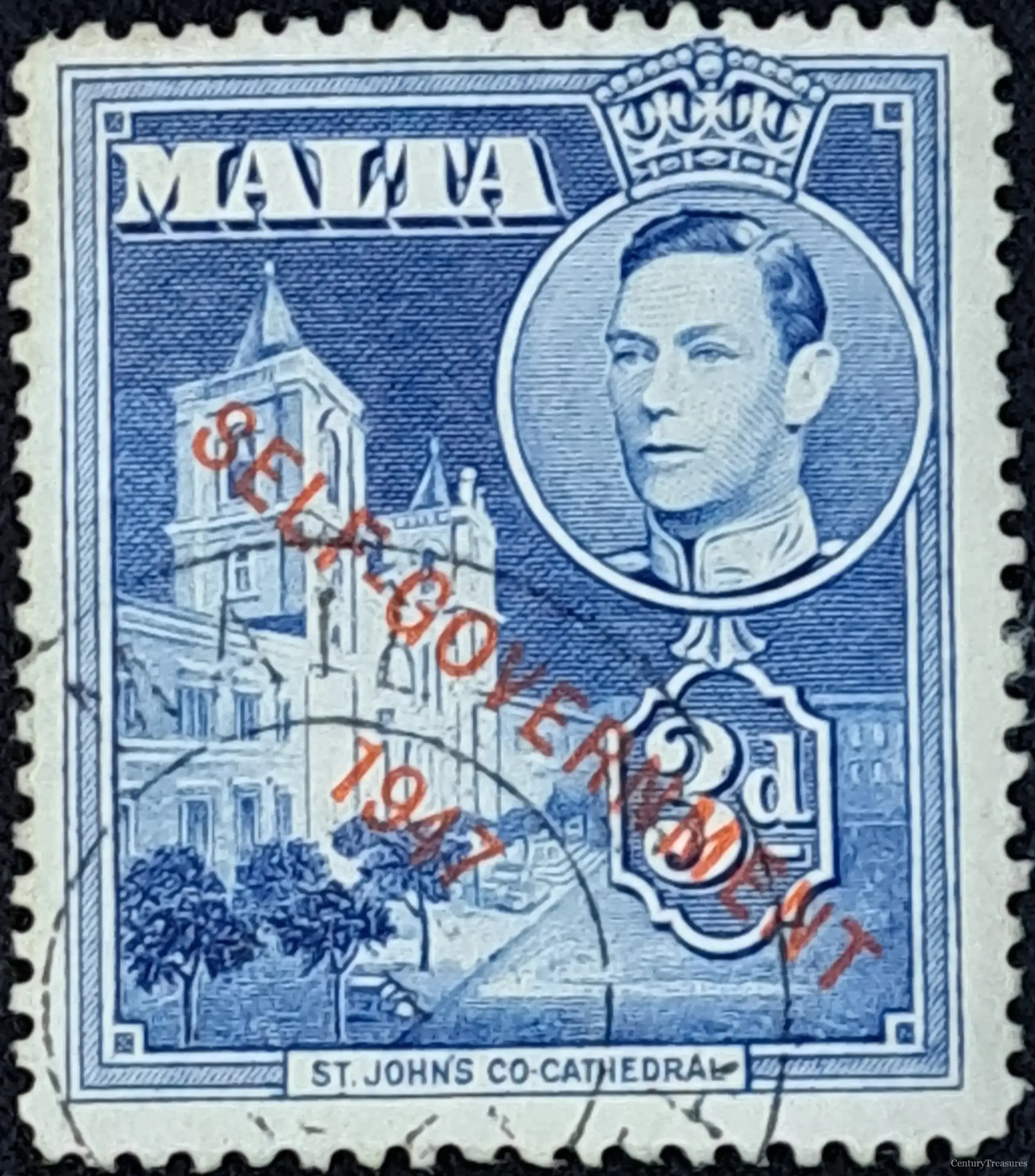 Malta King George VI Self-Government Overprinted