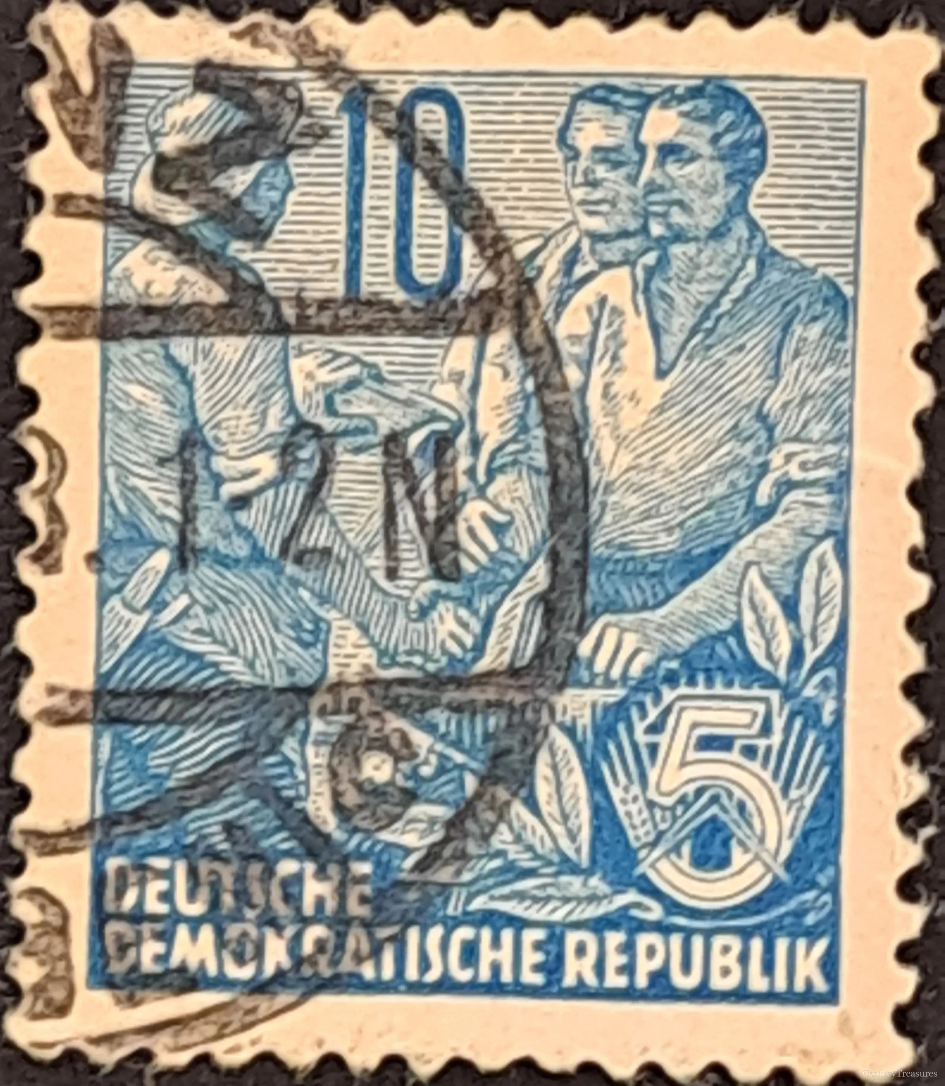 East Germany (DDR) Worker and Farmer Handshake