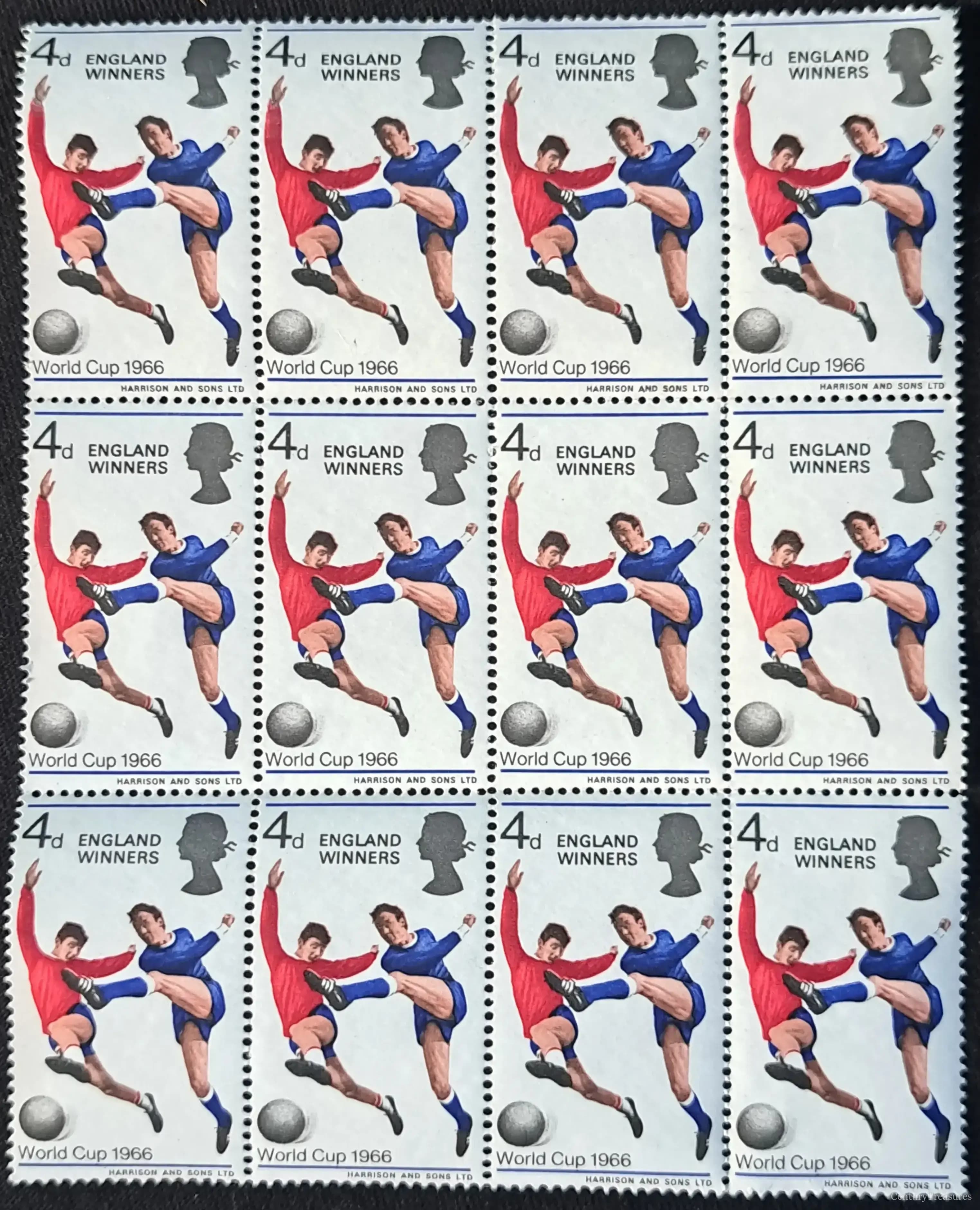 1966 England World Cup Winners Stamp Block