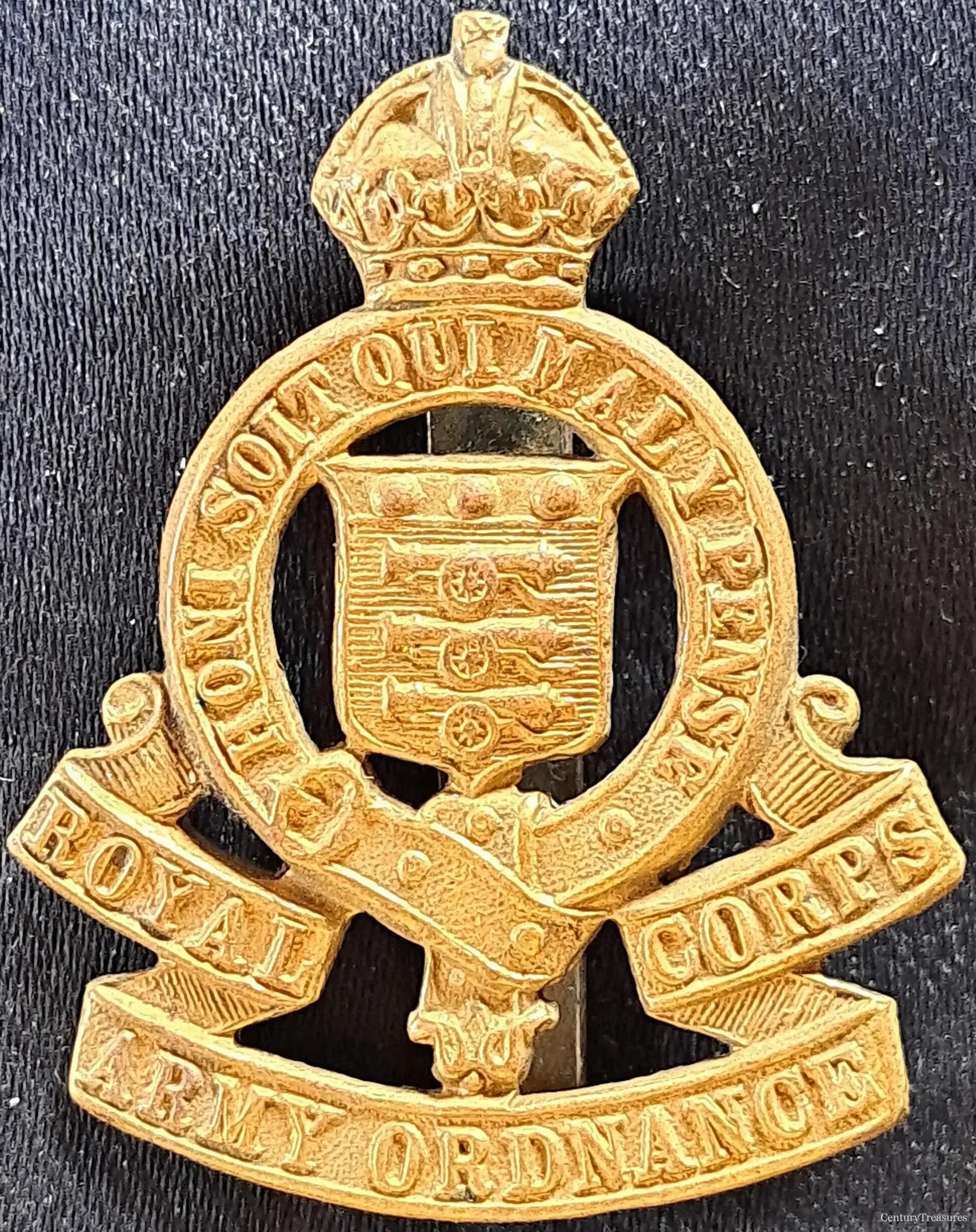 Royal Army Ordnance Corps Brass Cap Badge