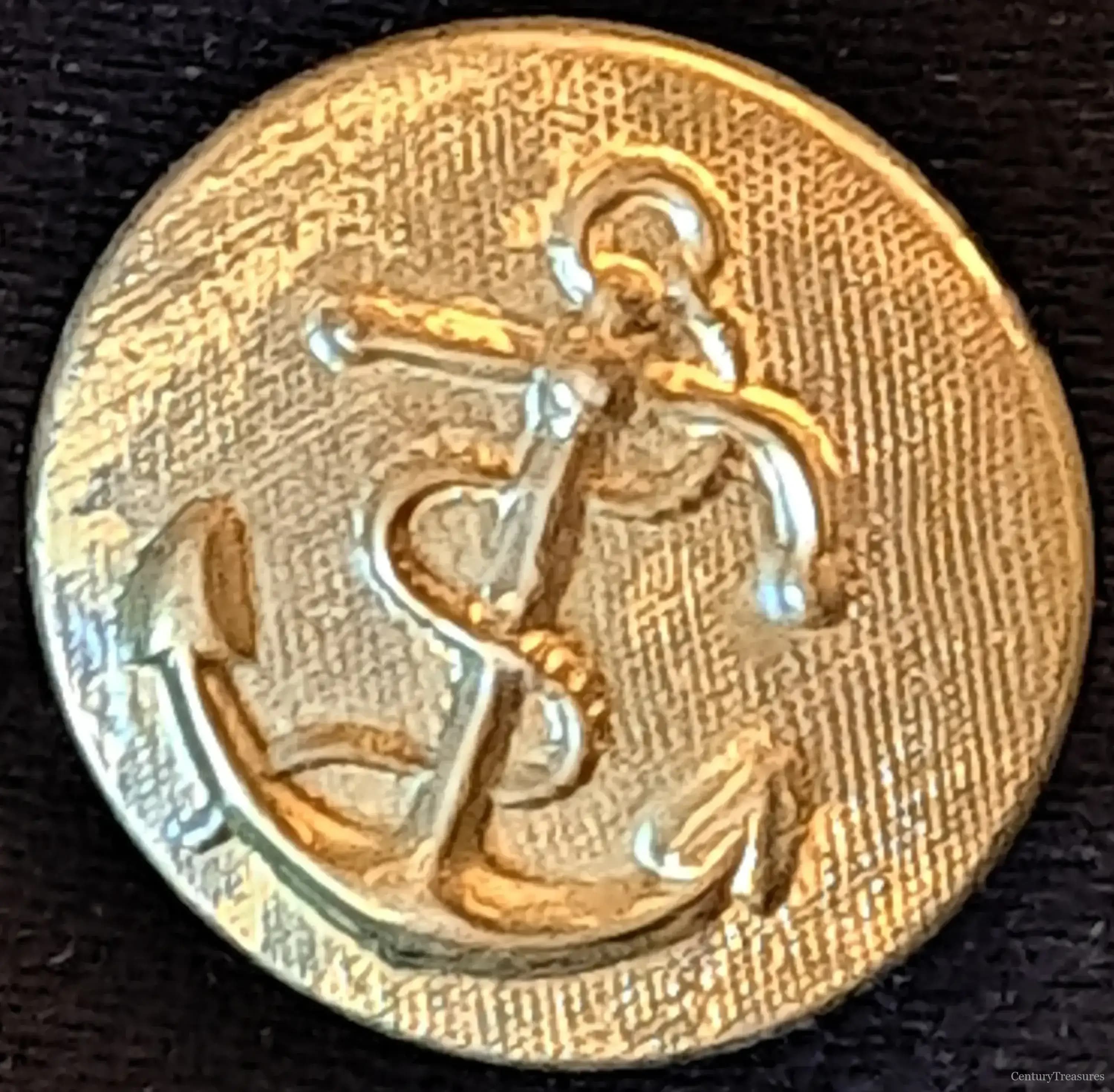 British Royal Navy Gilt Brass Uniform Button