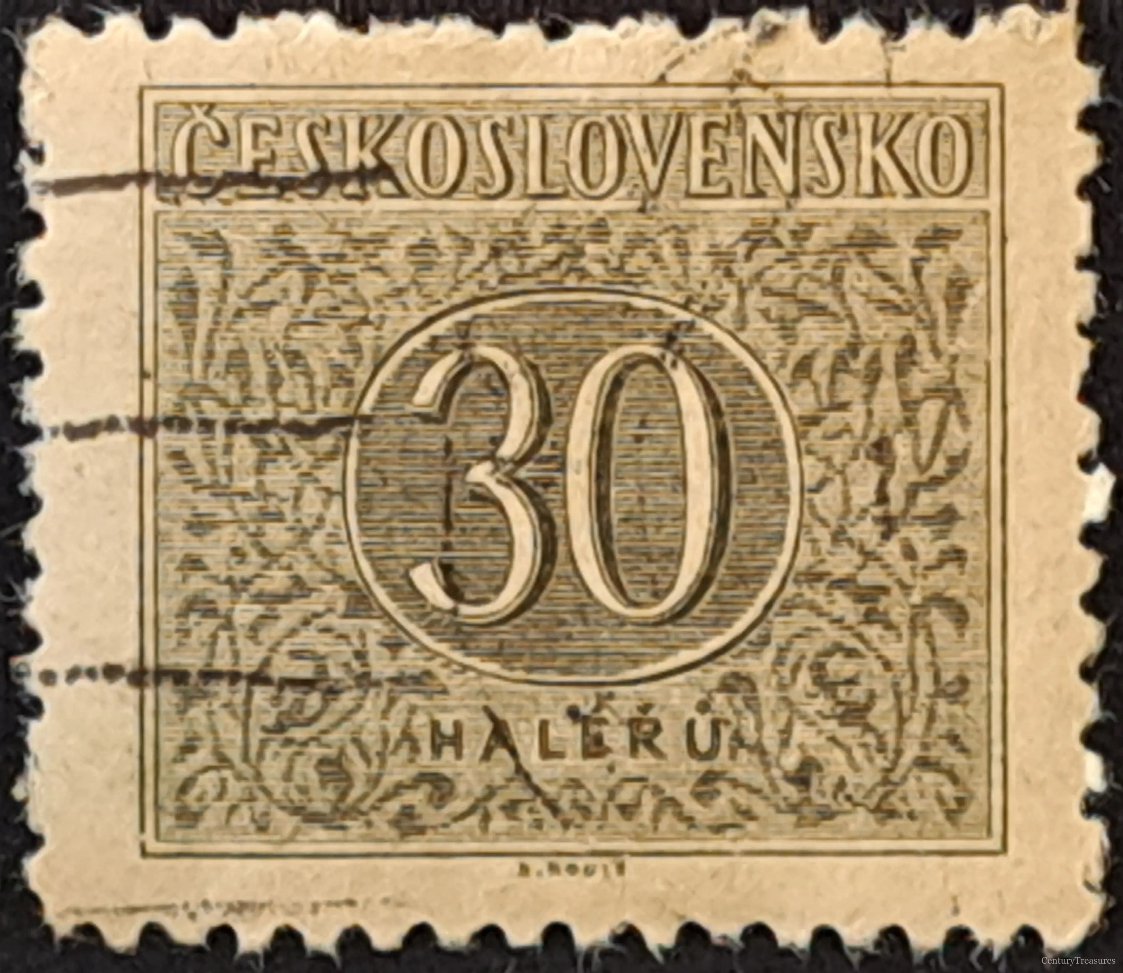 Czechoslovakia's Ornate Numeral Design