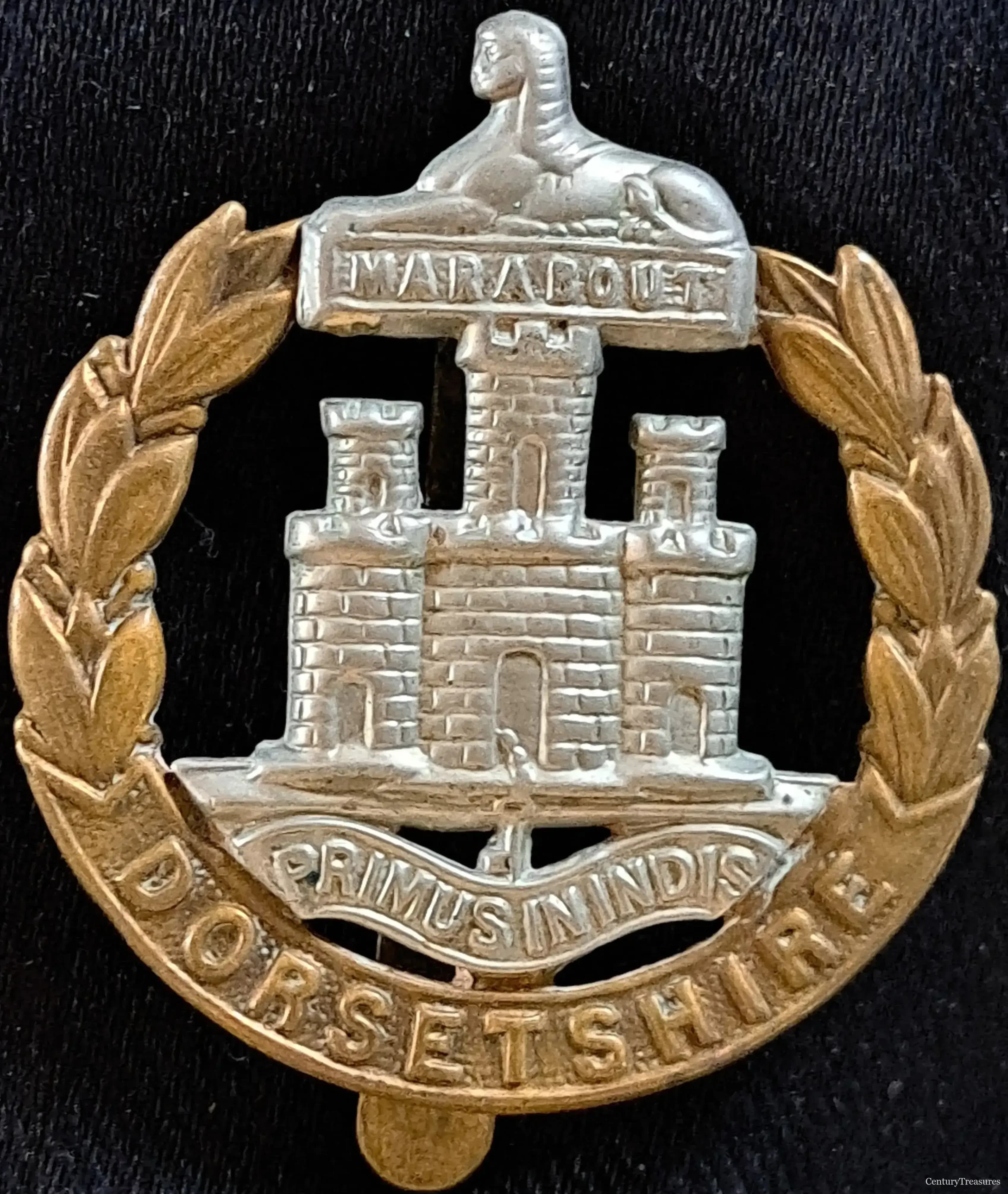 Dorsetshire Regiment Bi-Metal Infantry Cap Badge