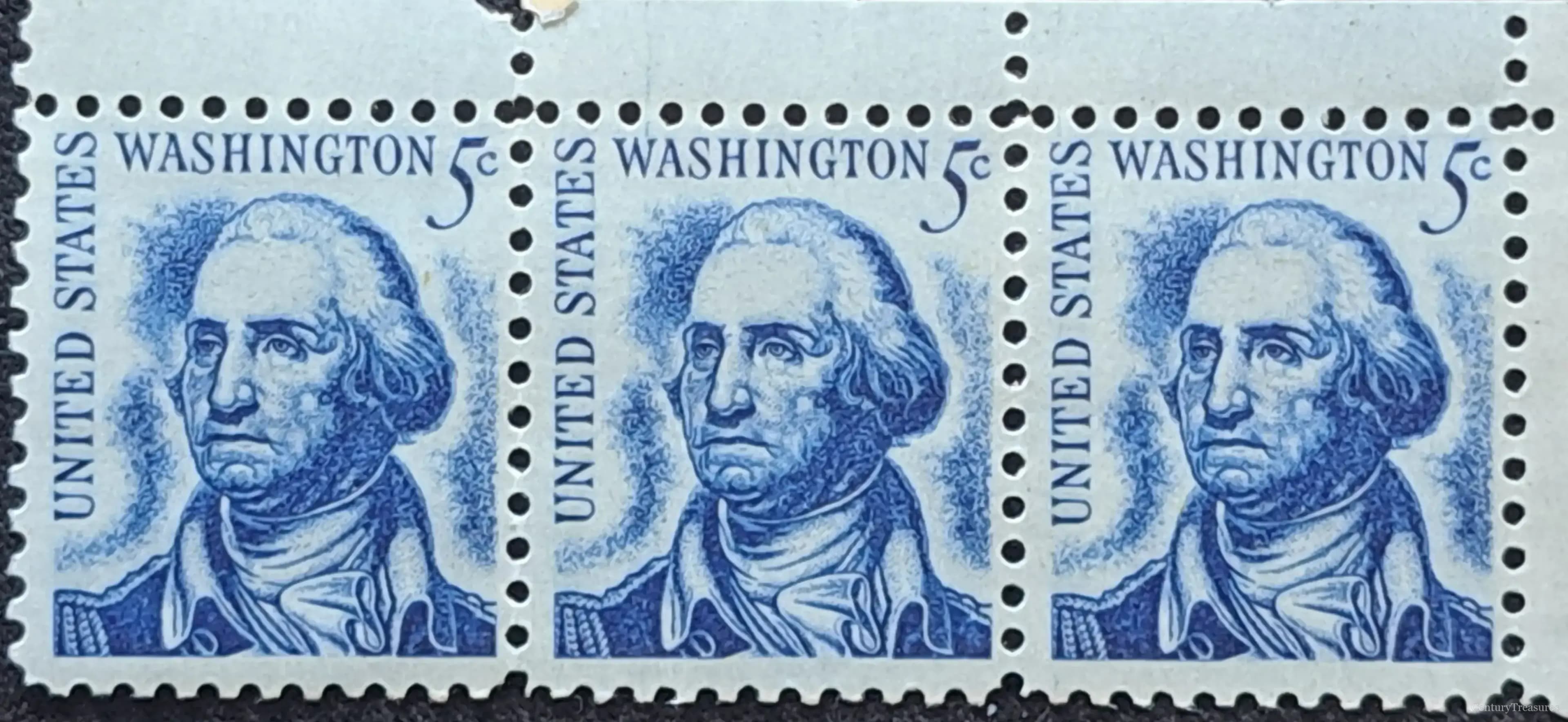 US 5¢ George Washington Strip