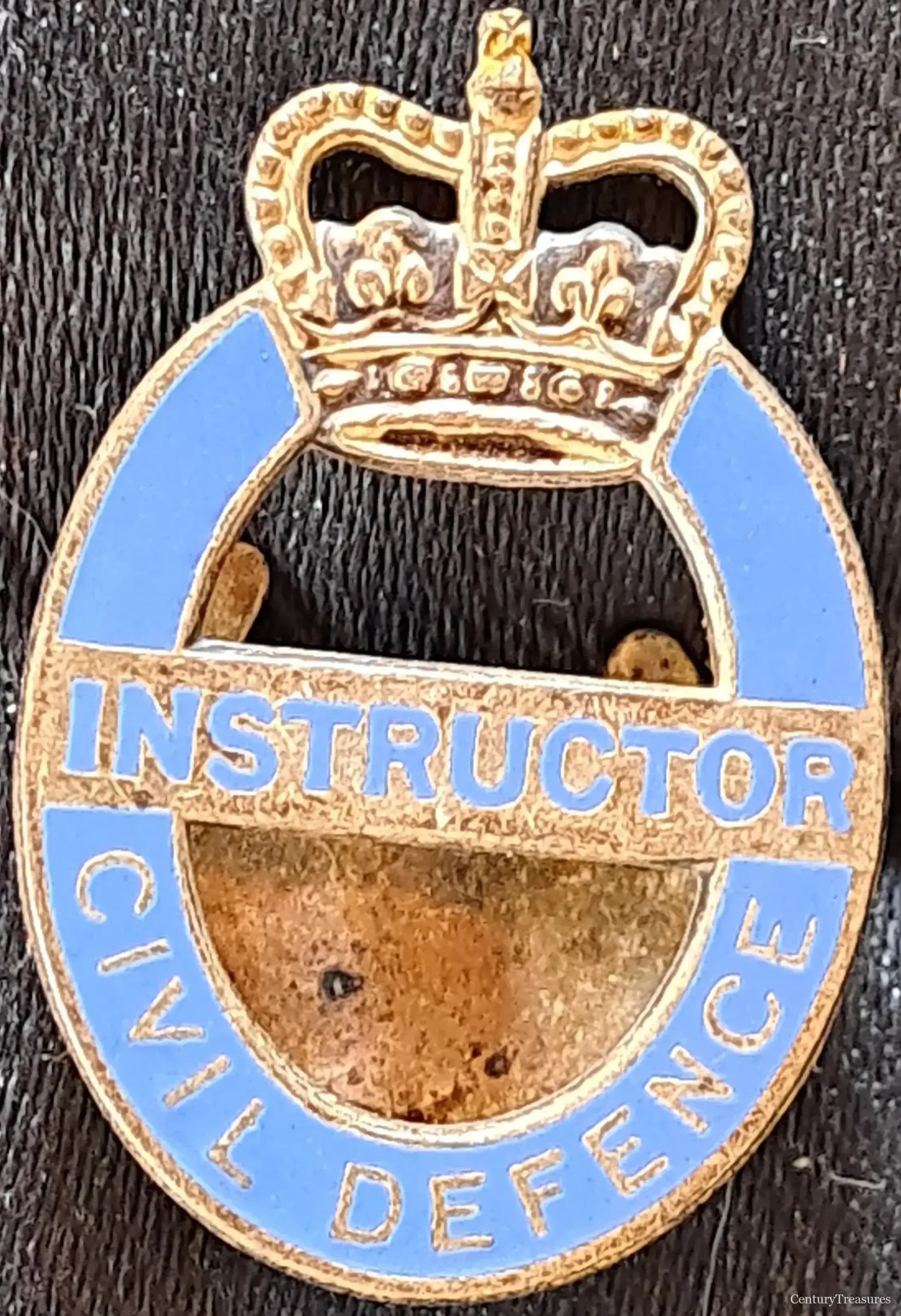 Civil Defence Instructor Lapel Badge