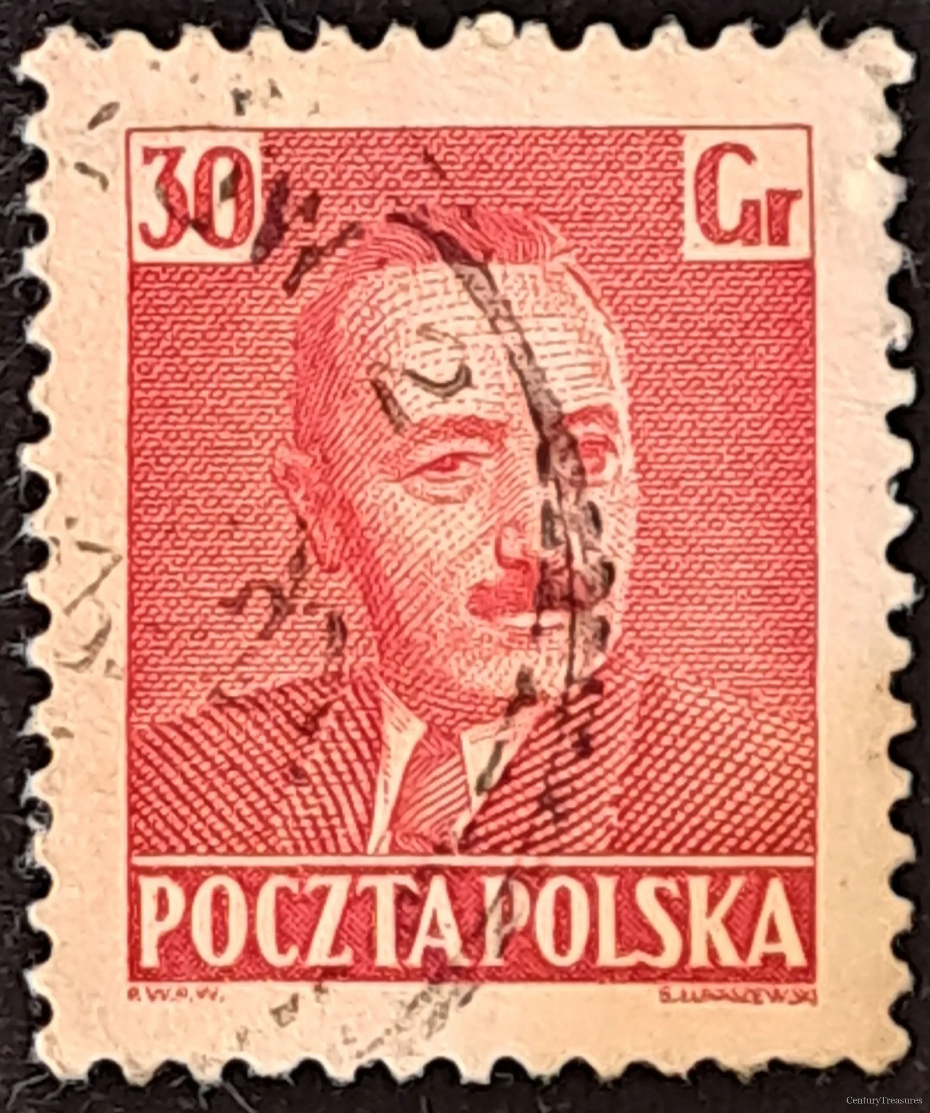 President Bolesław Bierut 30-Groszy Carmine Definitive