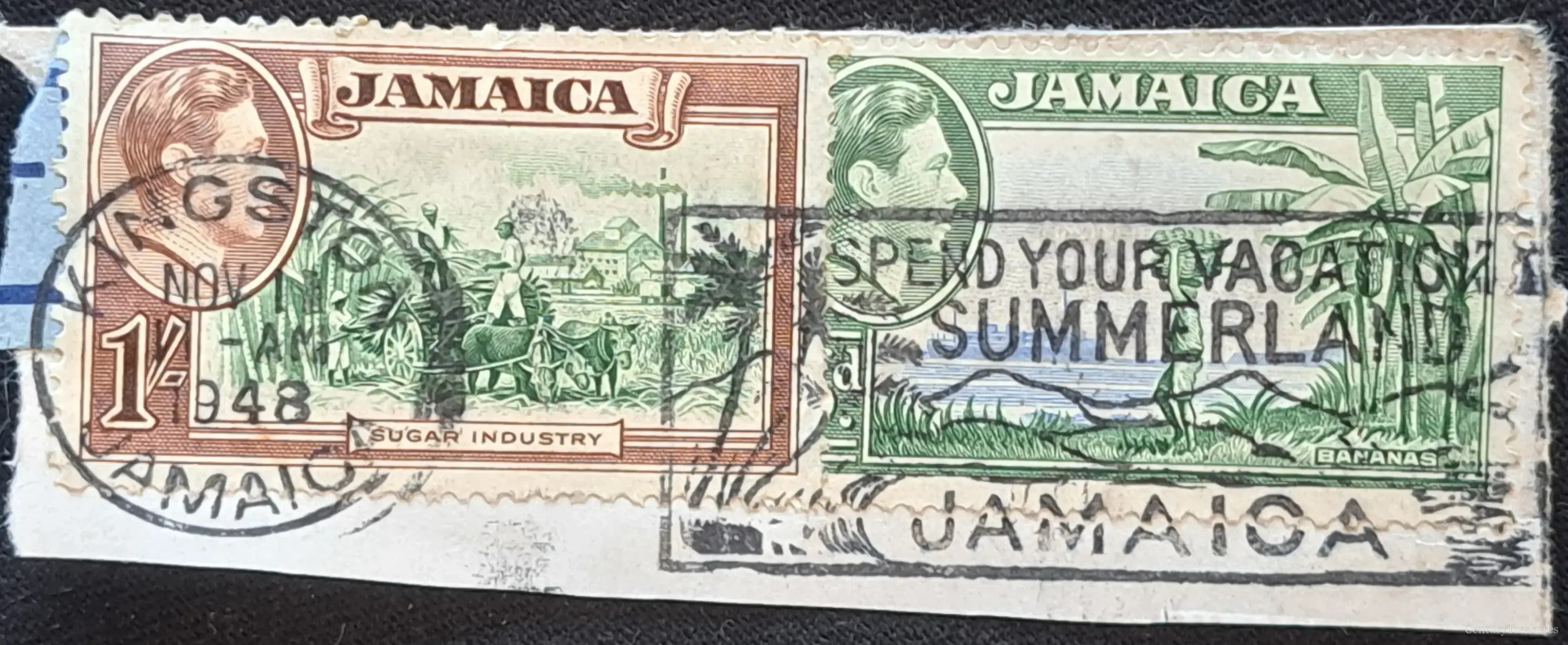 Jamaican King George VI Agricultural Industry Postage Stamps