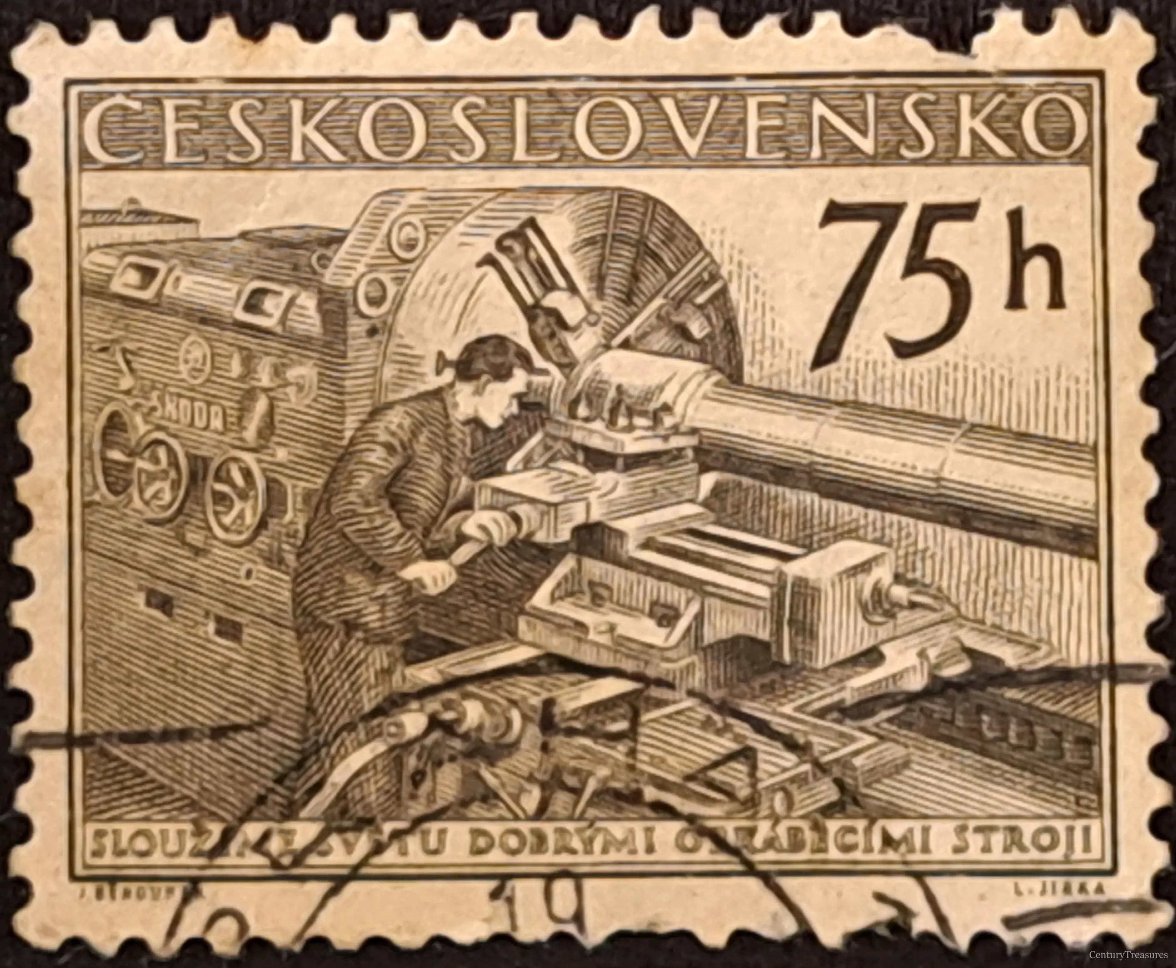 Czechoslovaks Operating Heavy Lathes