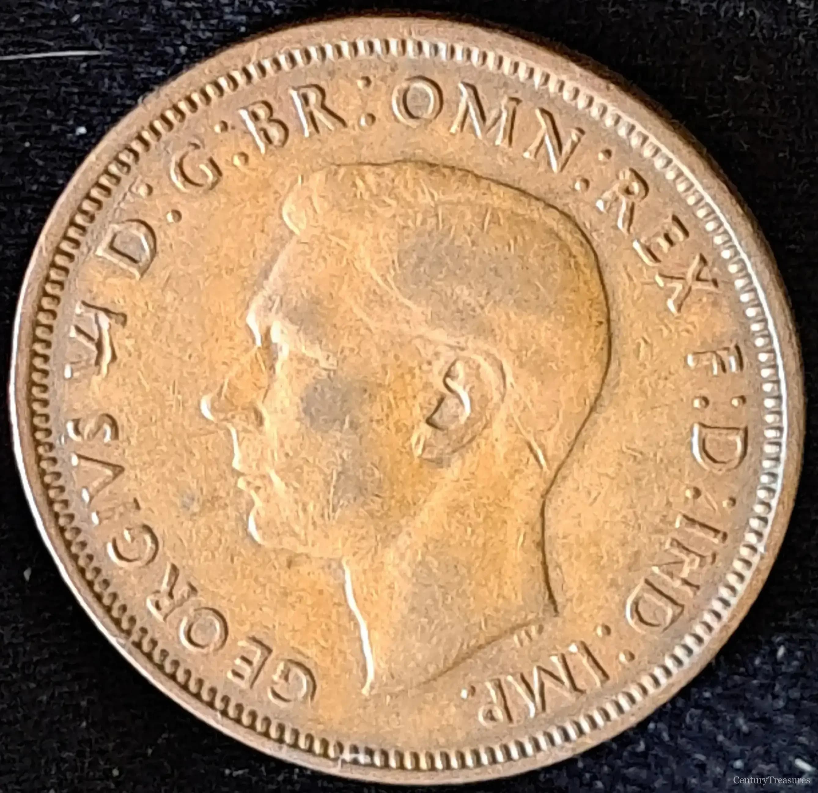 UK 1944 Half Penny