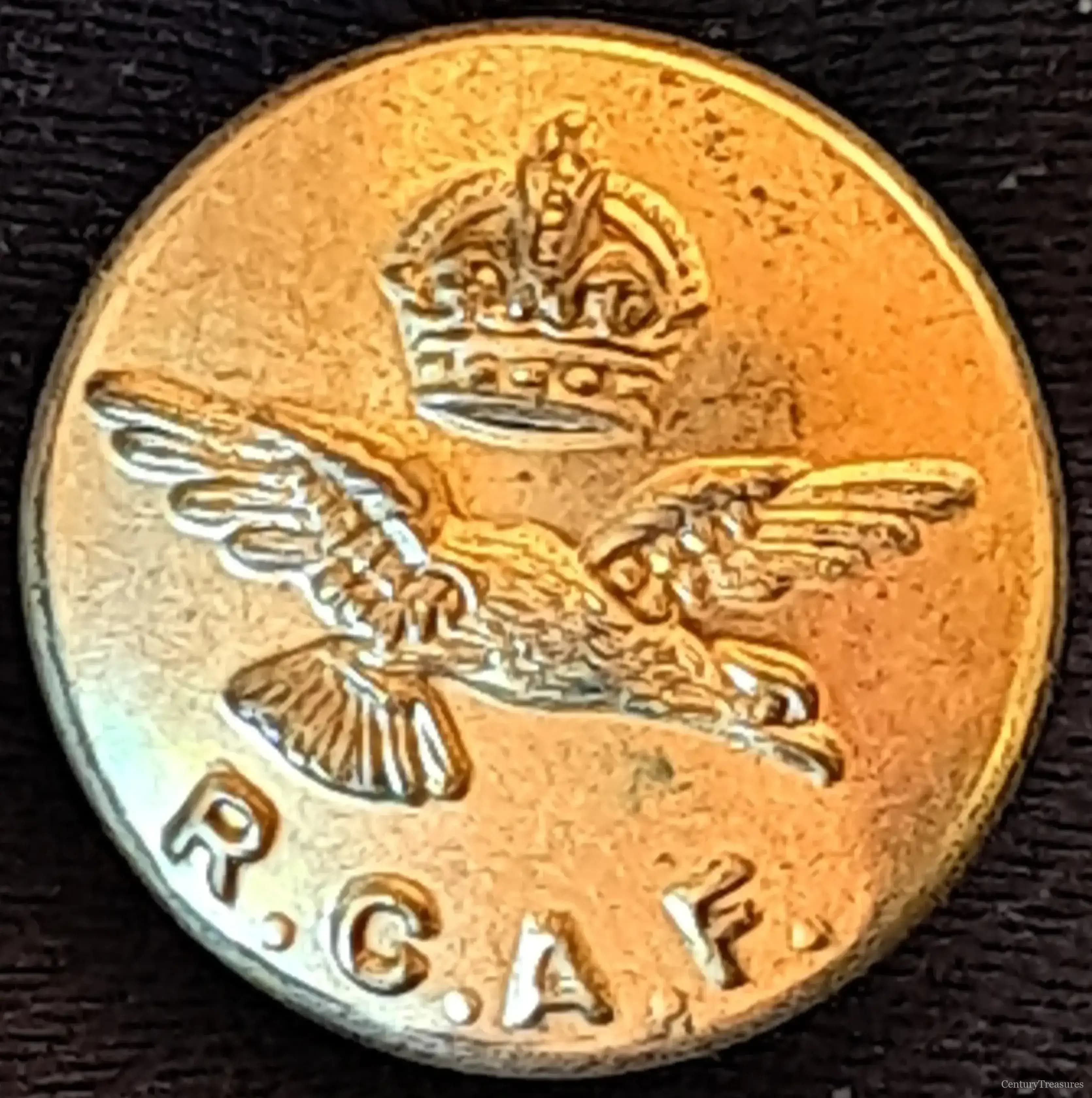 RCAF King's Crown Uniform Button
