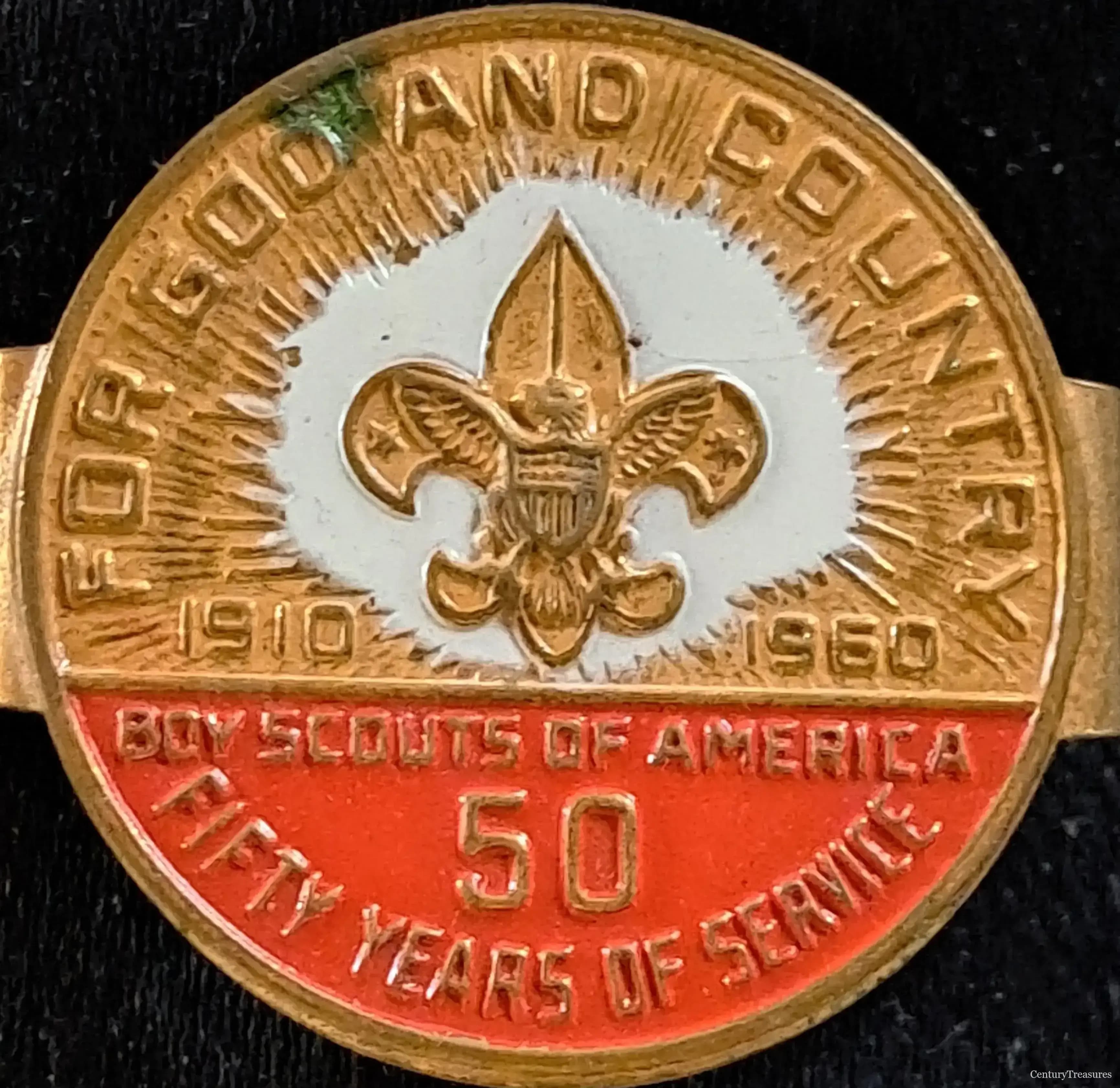 Boy Scouts of America Golden Jubilee Neckerchief Slide