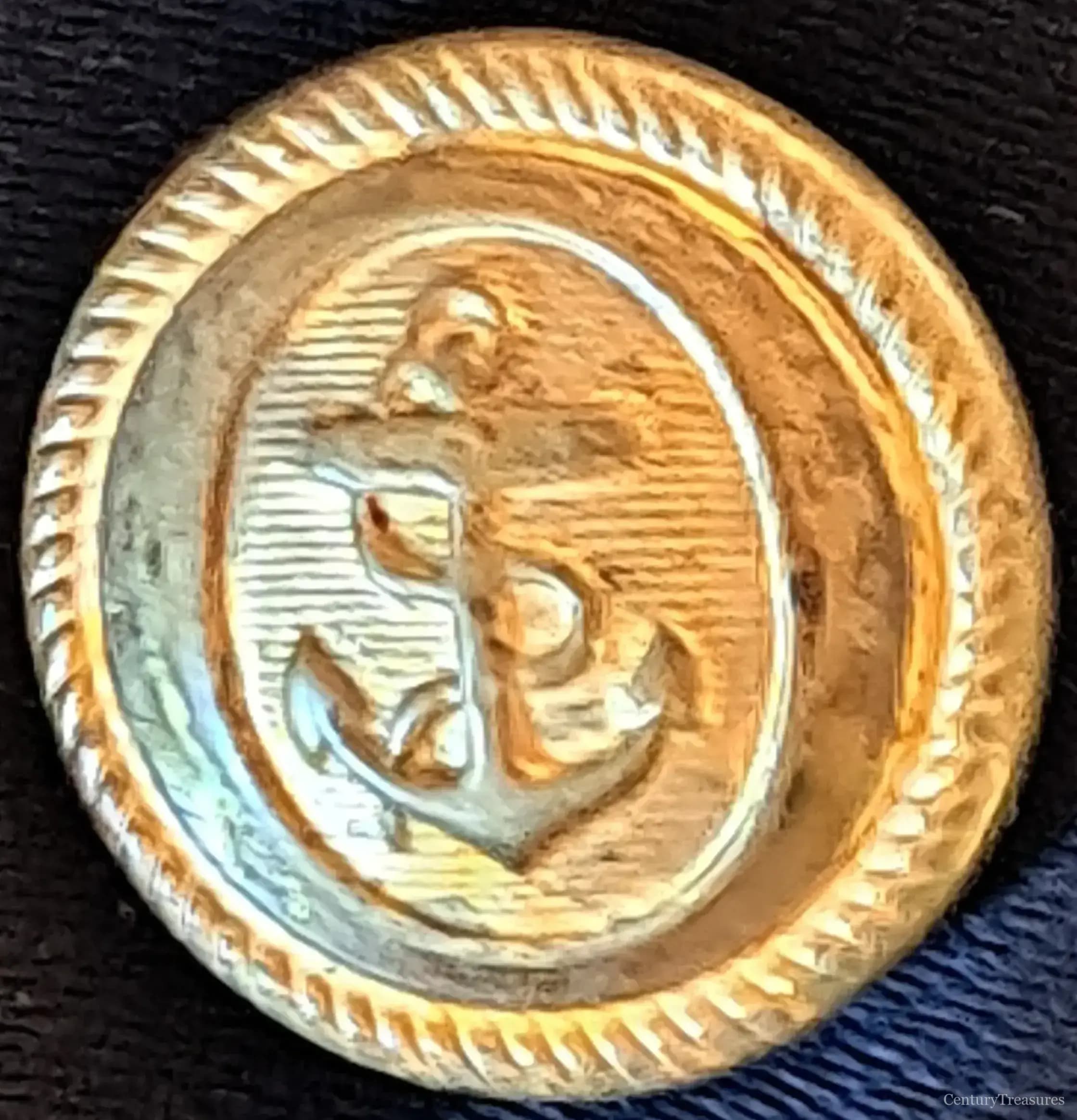 Vintage Brass Naval Uniform Button