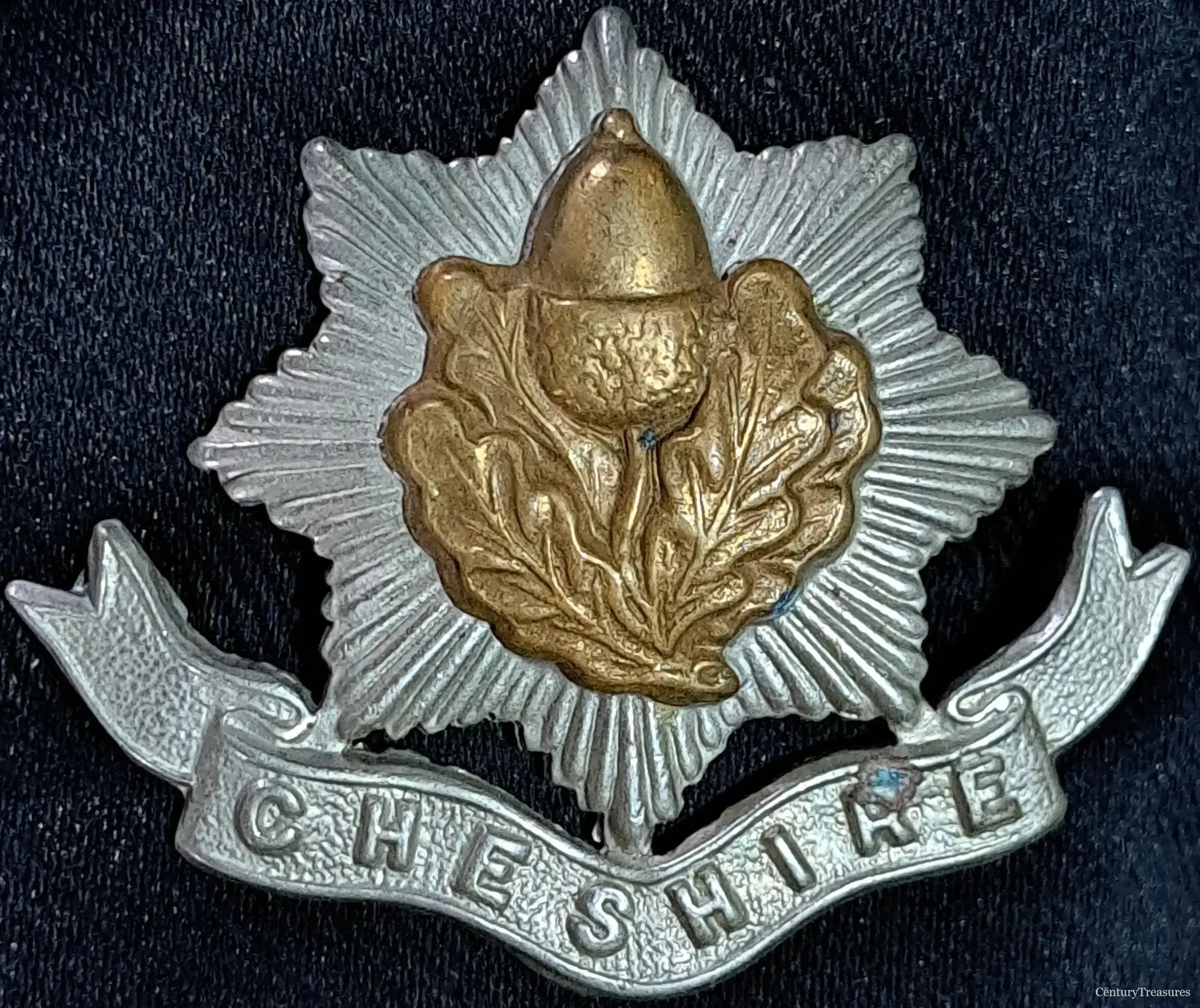 Cheshire Regiment Bi-Metal Cap Badge