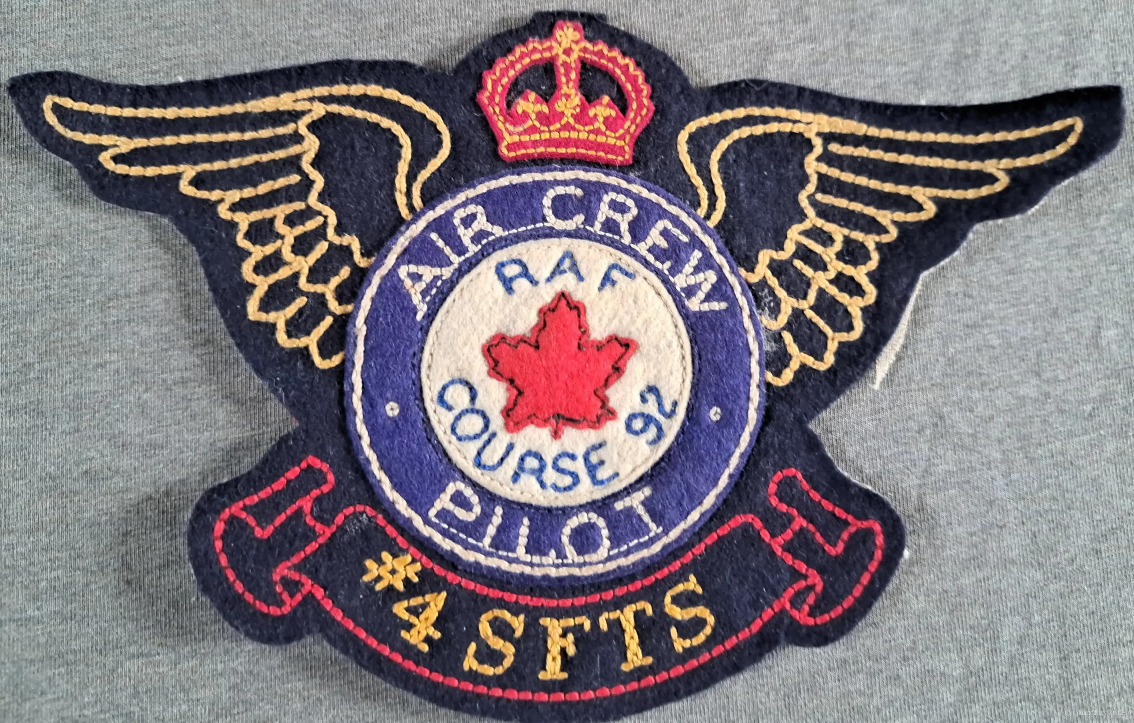 RCAF No. 4 SFTS "Course 92" Pilot Jacket Patch