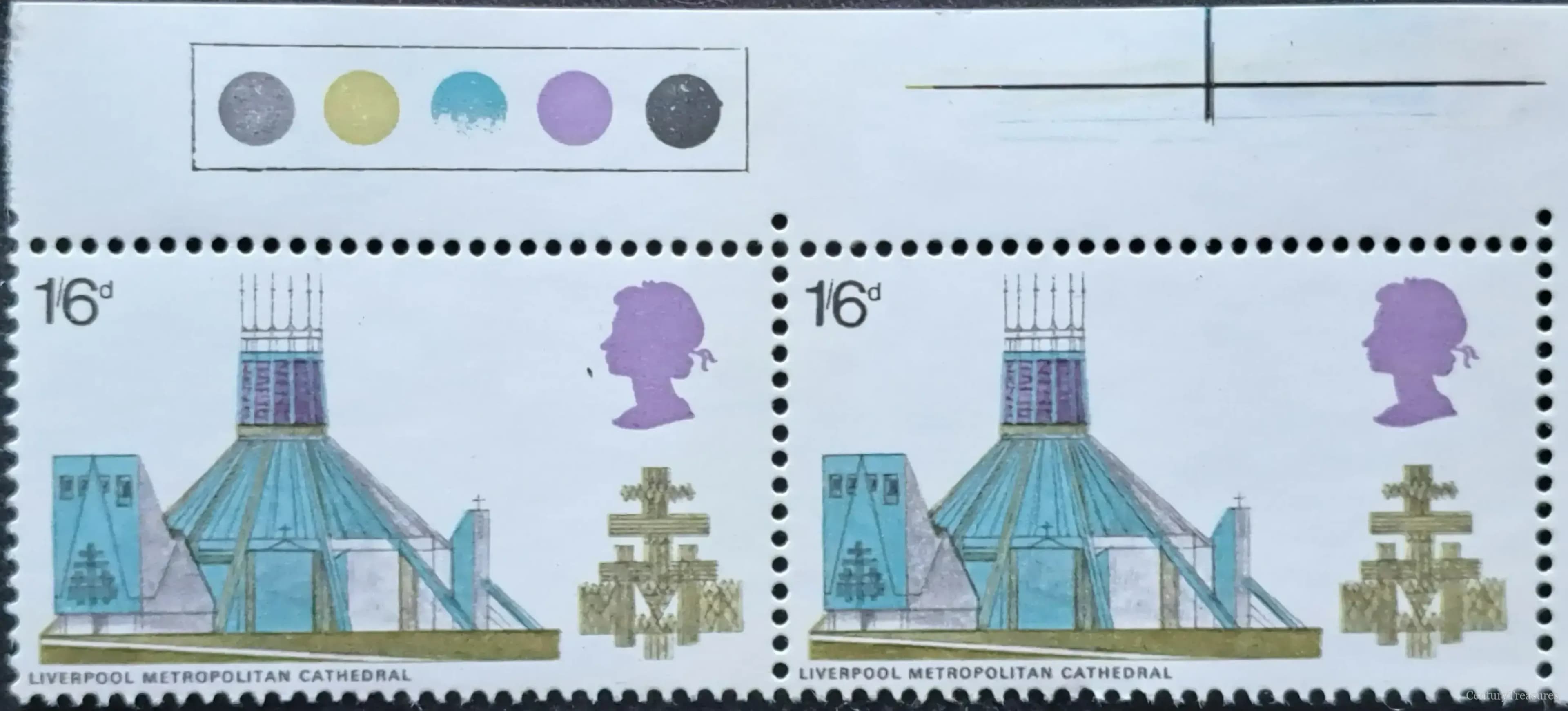 UK Cathedrals Liverpool Metropolitan Se-tenant Pair