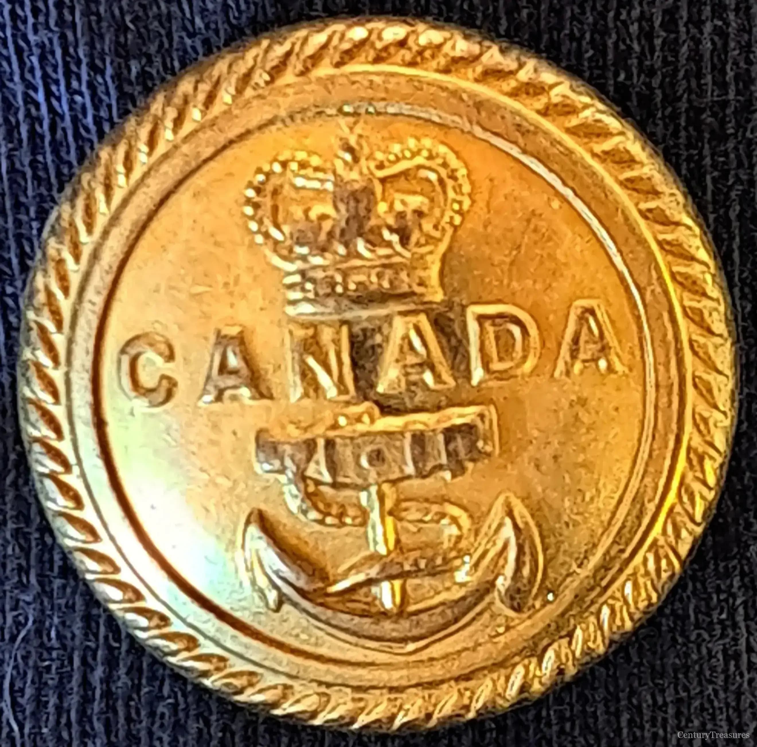 Royal Canadian Navy Uniform Button