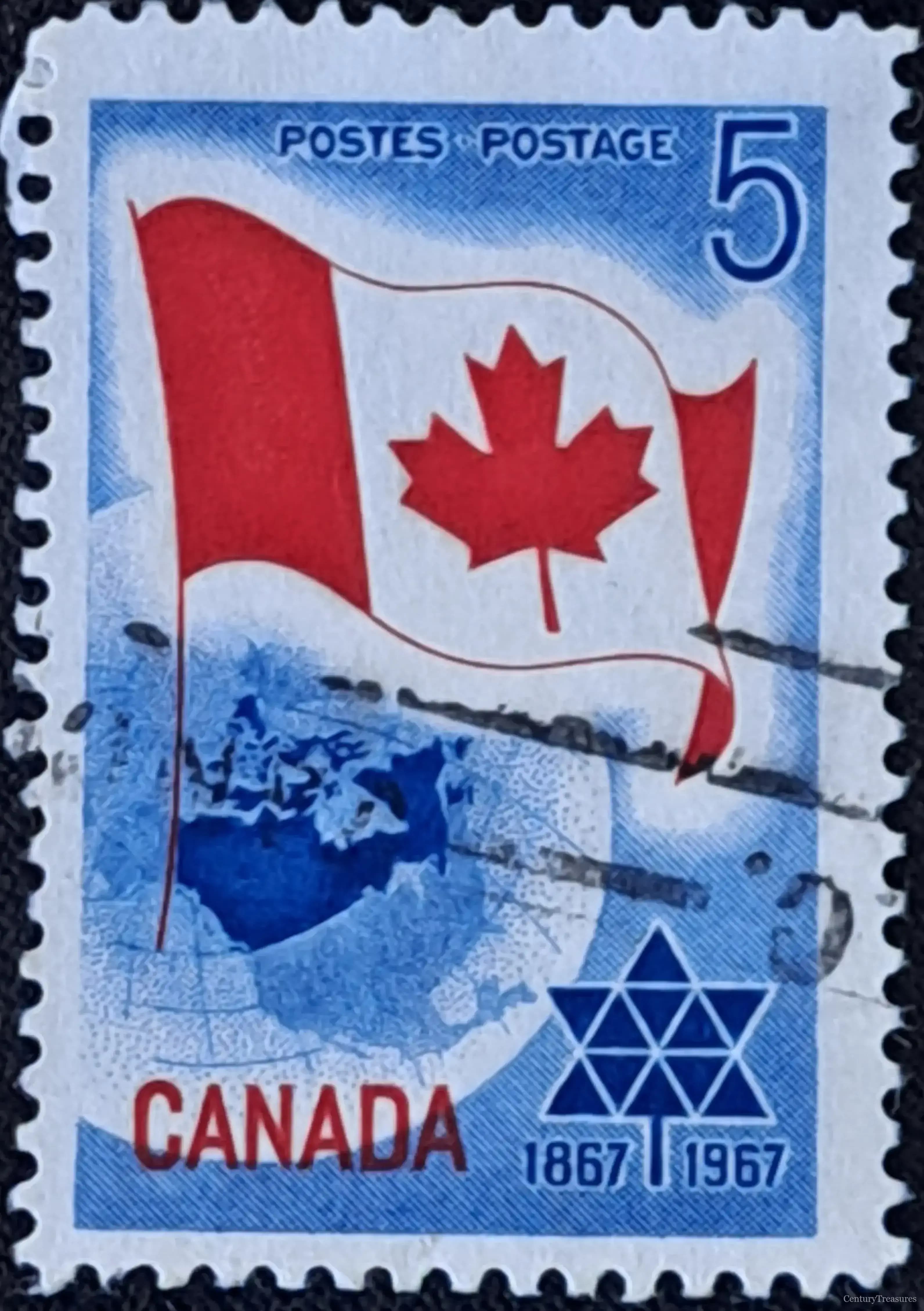 Canadian Centennial Confederation Flag and Globe