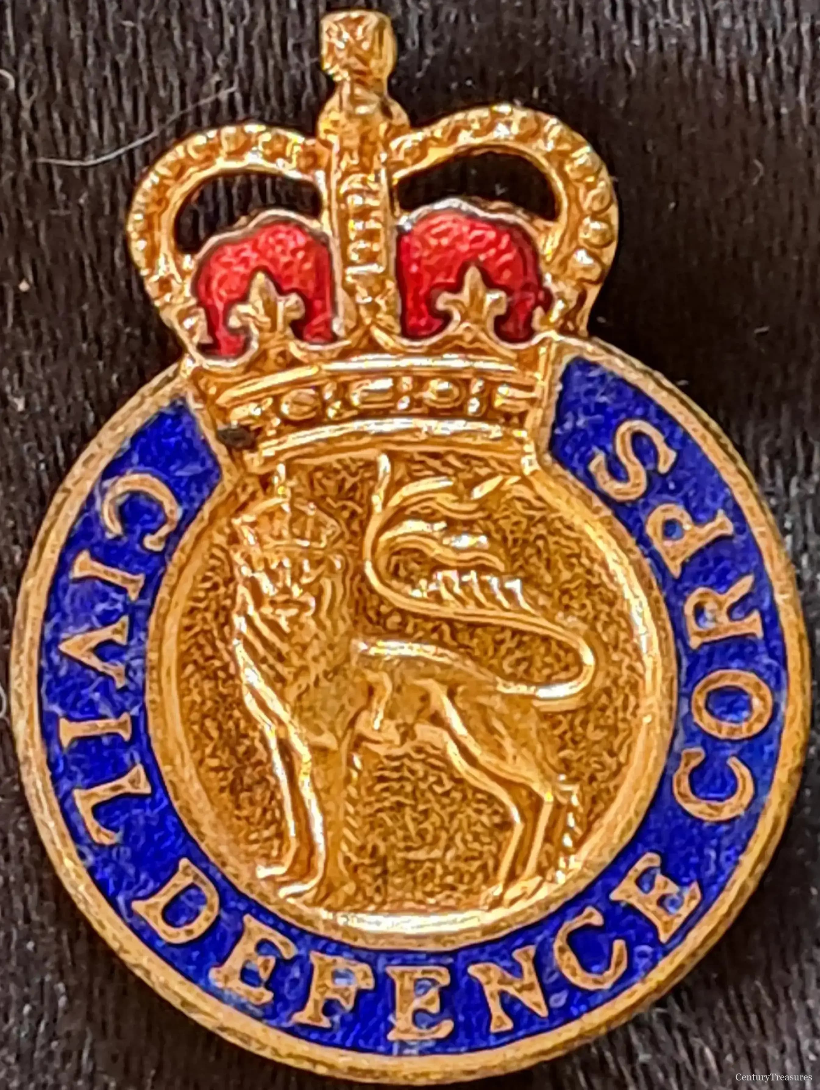 UK Civil Defence Corps Enamel Lapel Badge