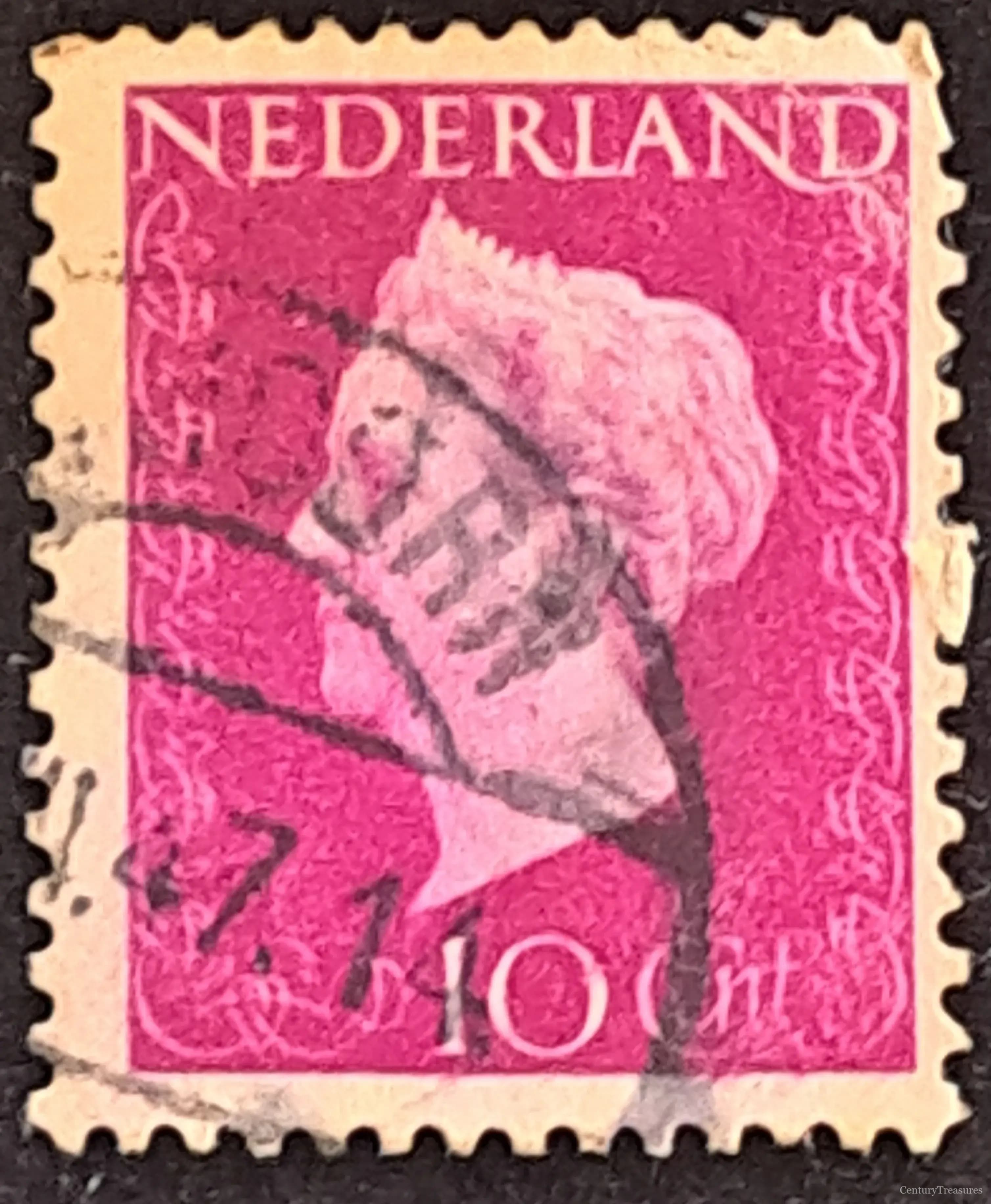 Netherlands Queen Juliana 10 Cent Magenta Definitive