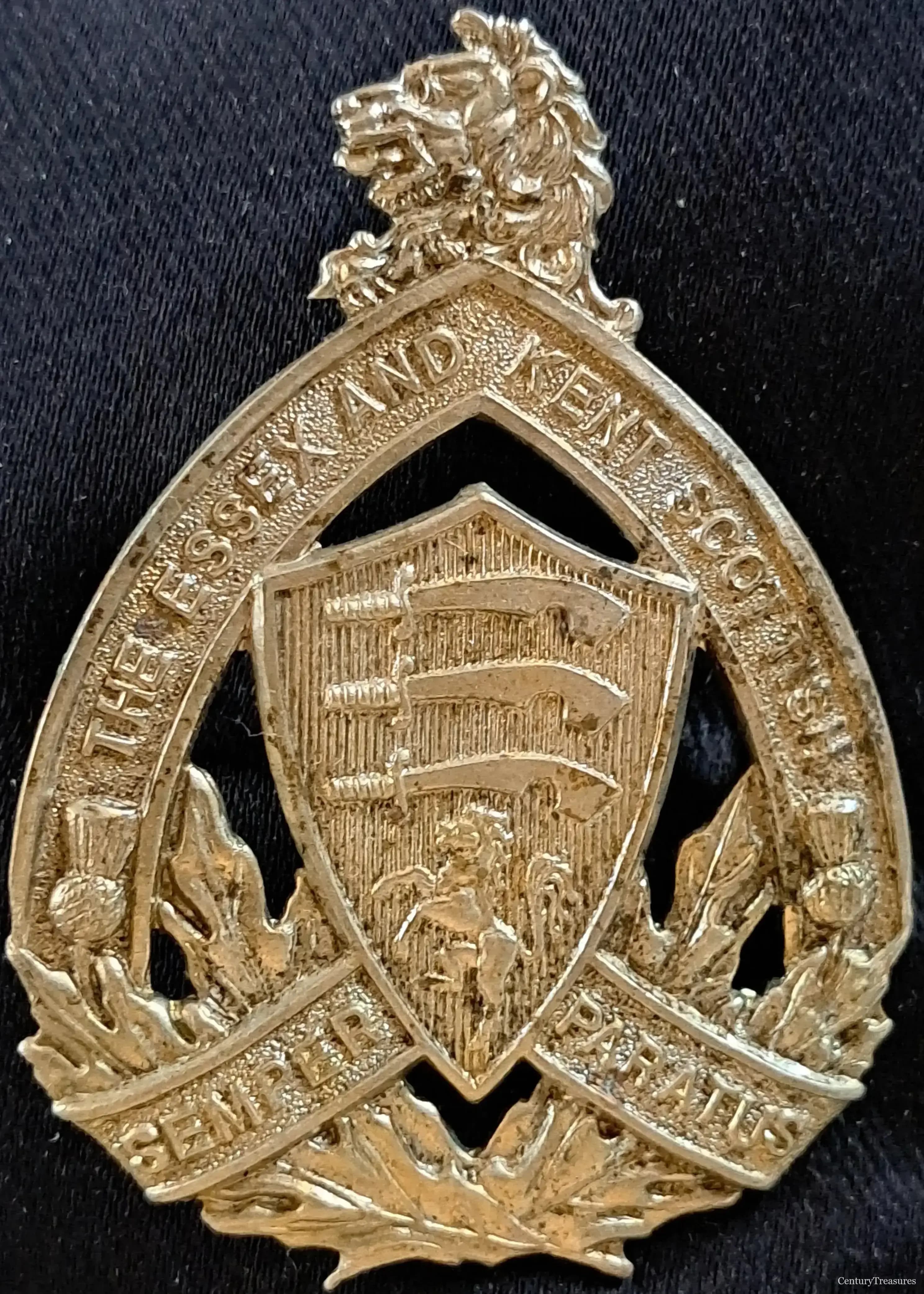 The Essex and Kent Scottish Collar Badge