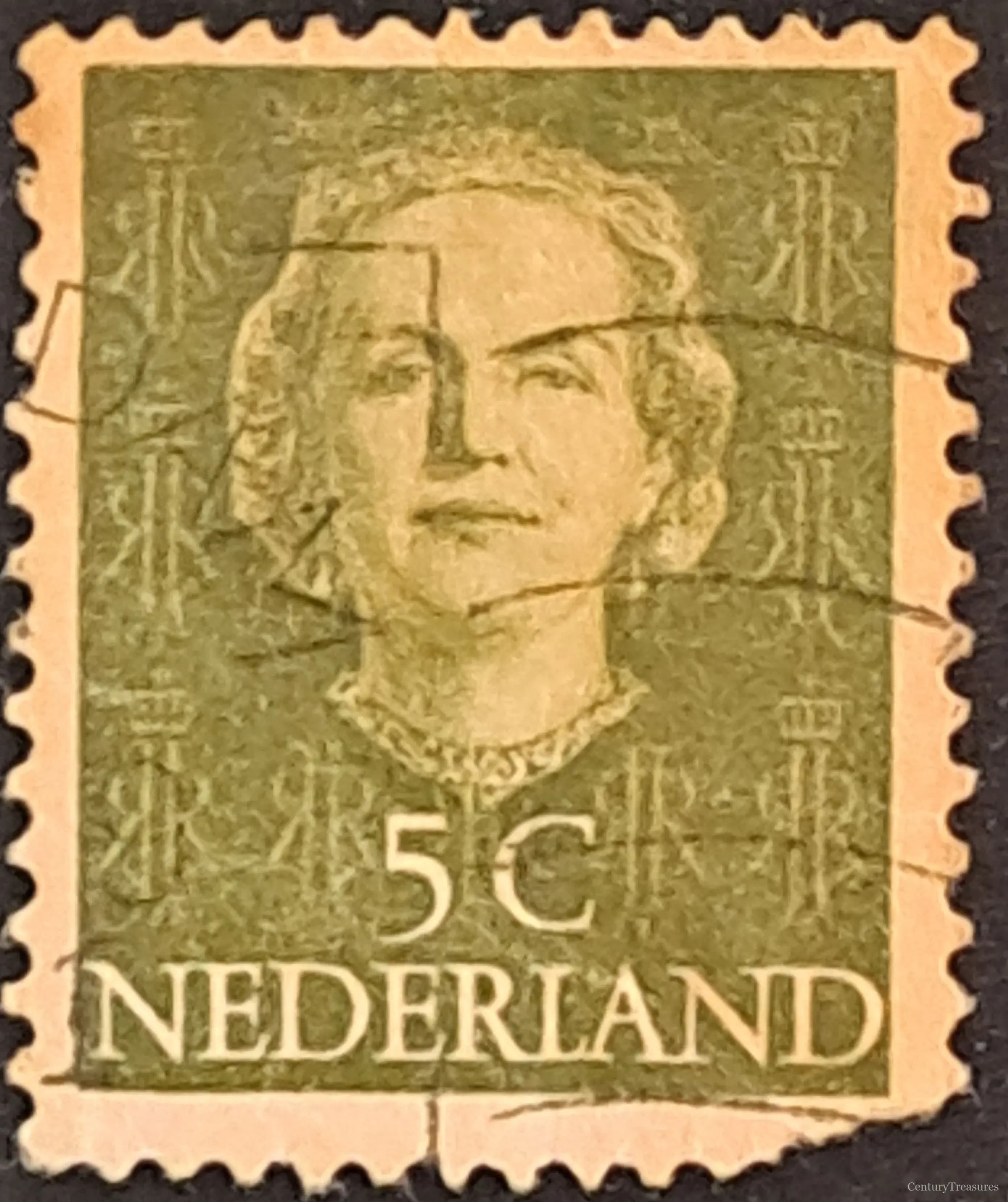 Queen Juliana 5-Cent Olive Definitive