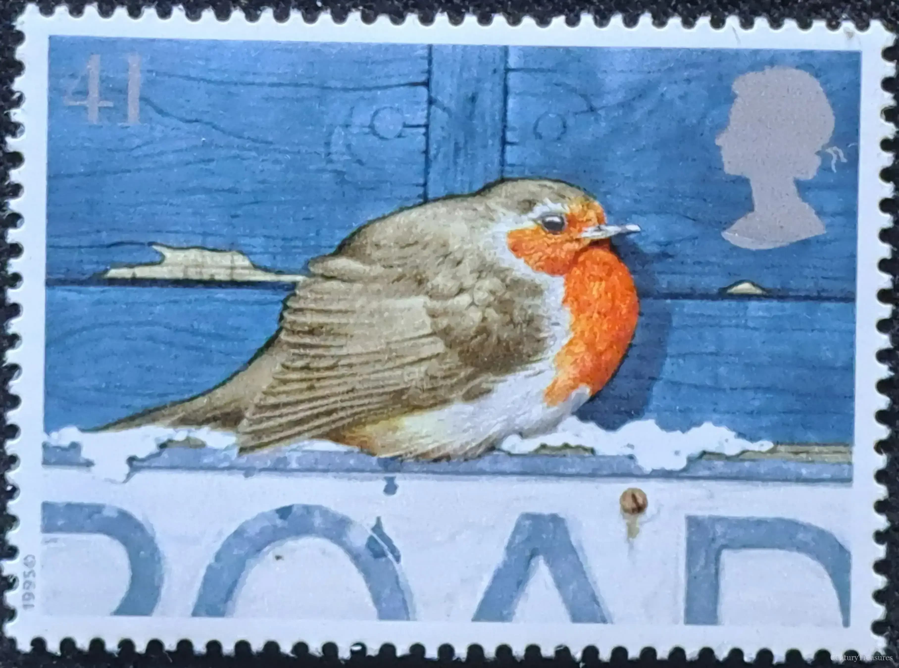 UK European Robin on Road Sign