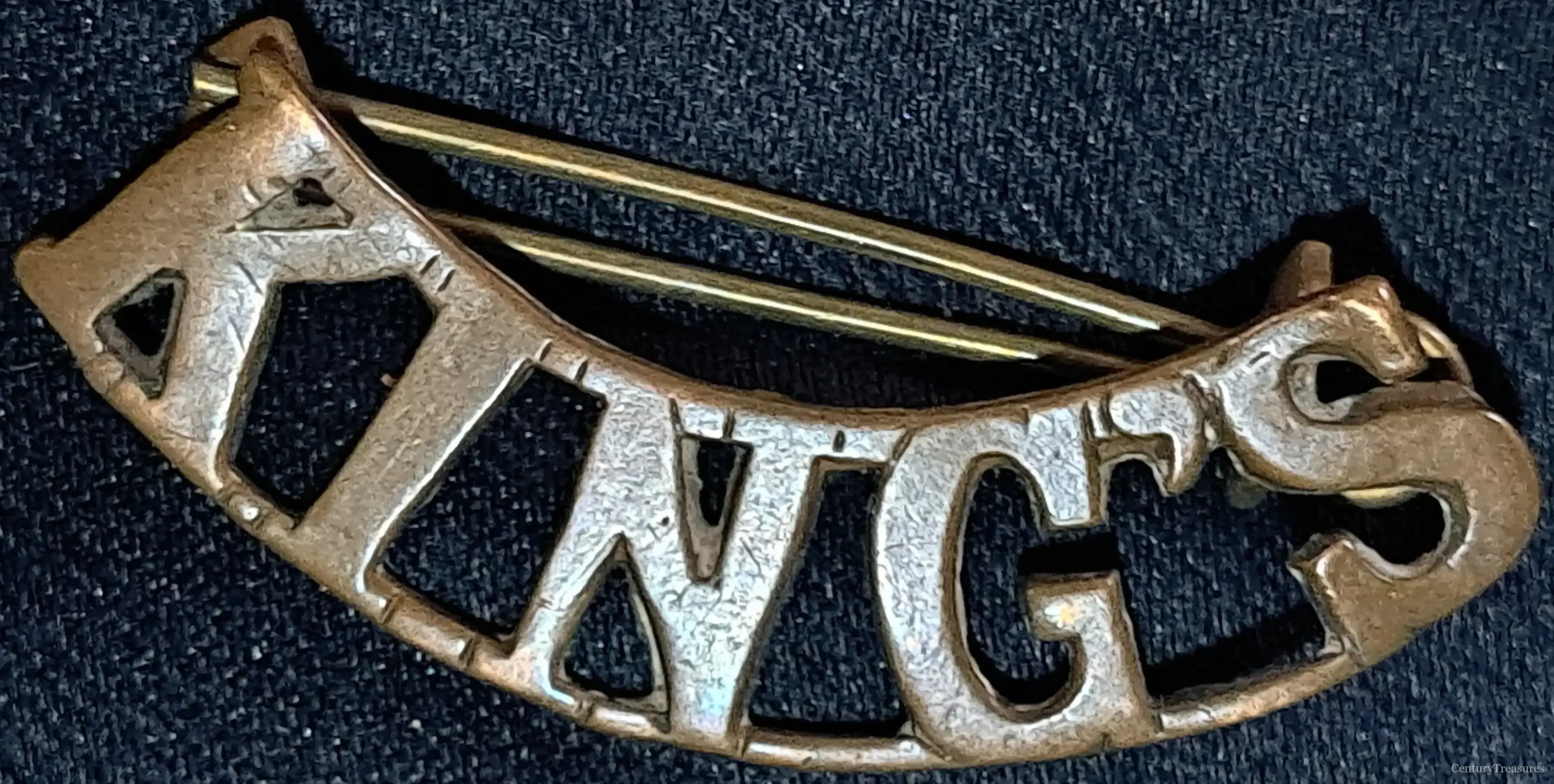 Liverpool King's Regiment Brass Shoulder Title
