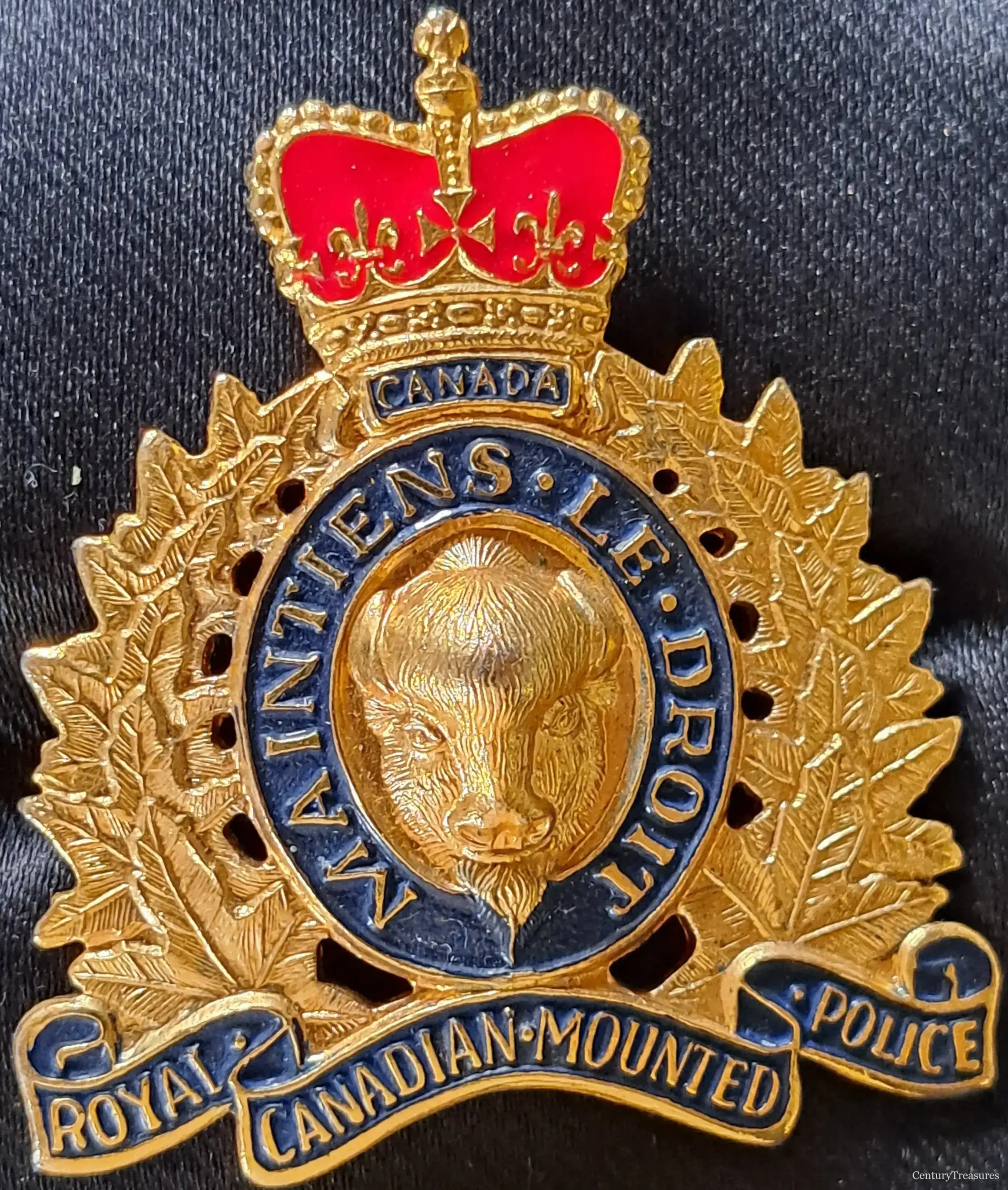 Royal Canadian Mounted Police Enamelled Cap Badge