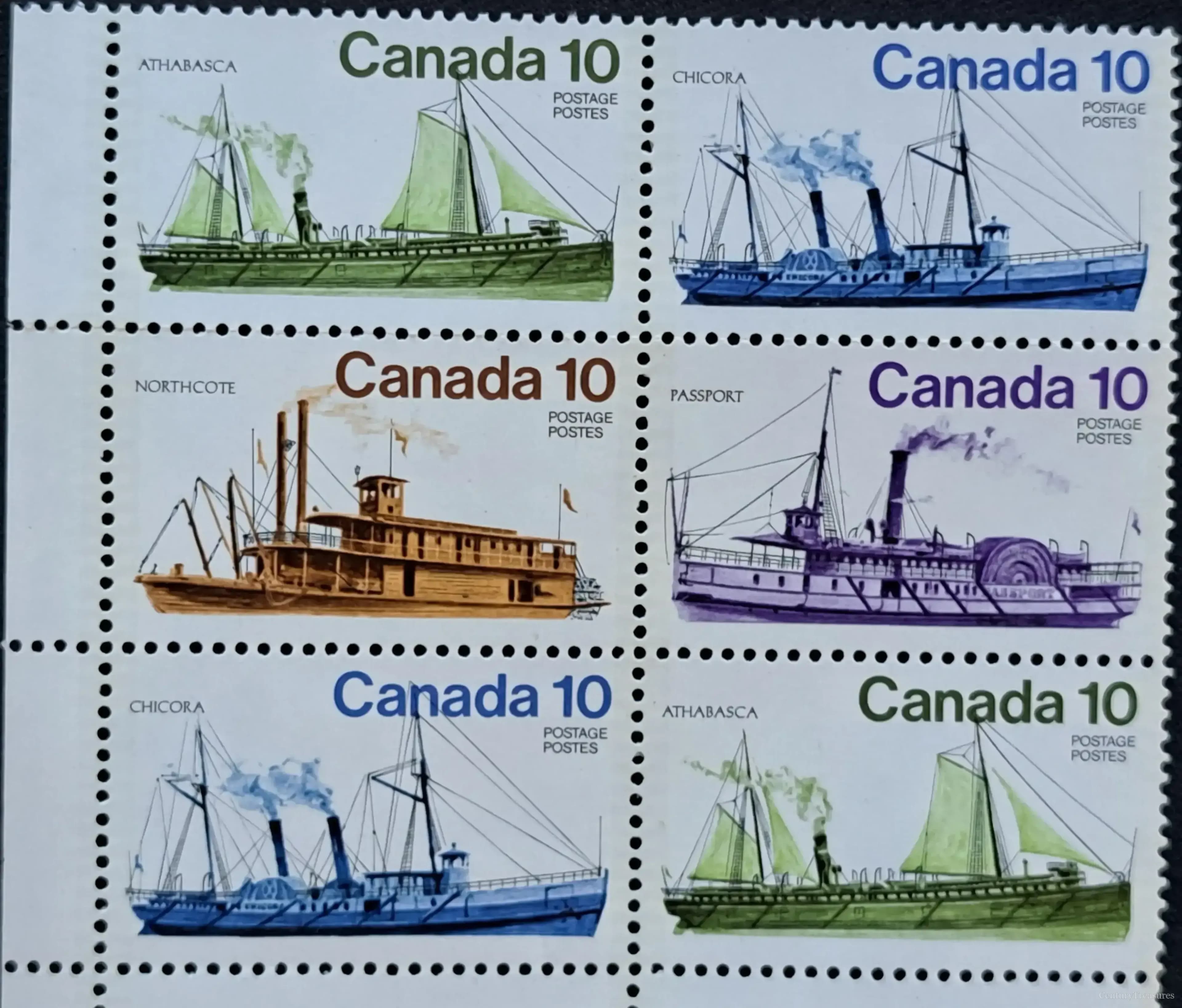 Canada Inland Vessels Se-Tenant Block