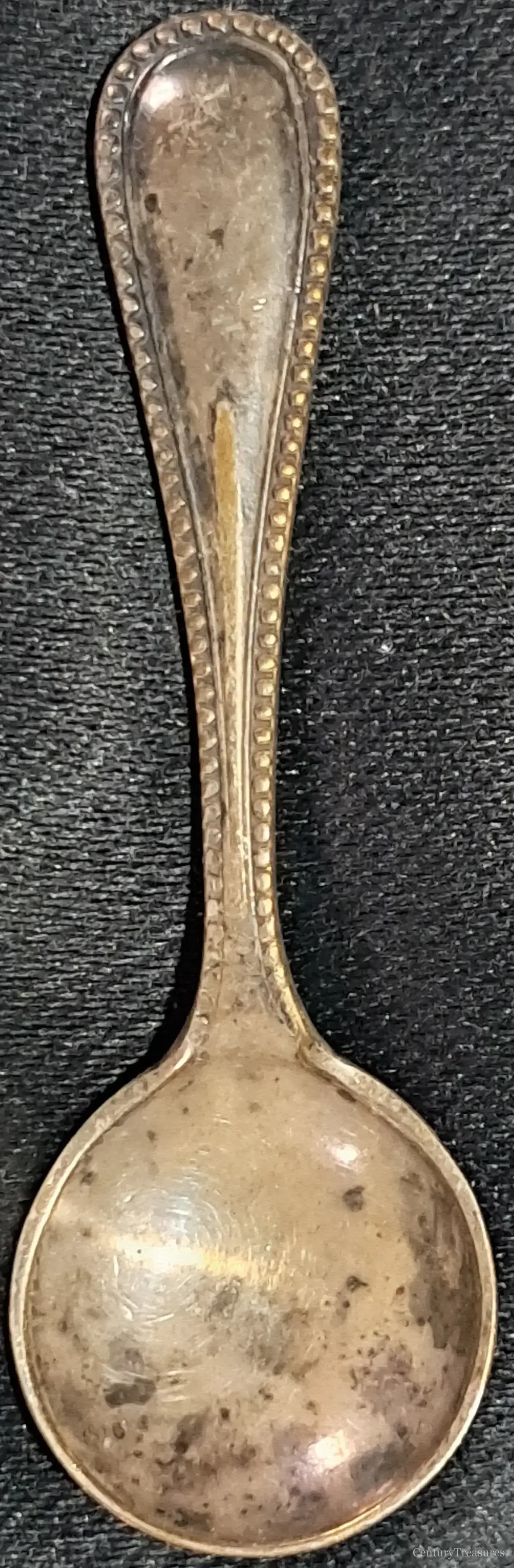 Victorian Atkin Brothers Beaded Salt Spoon