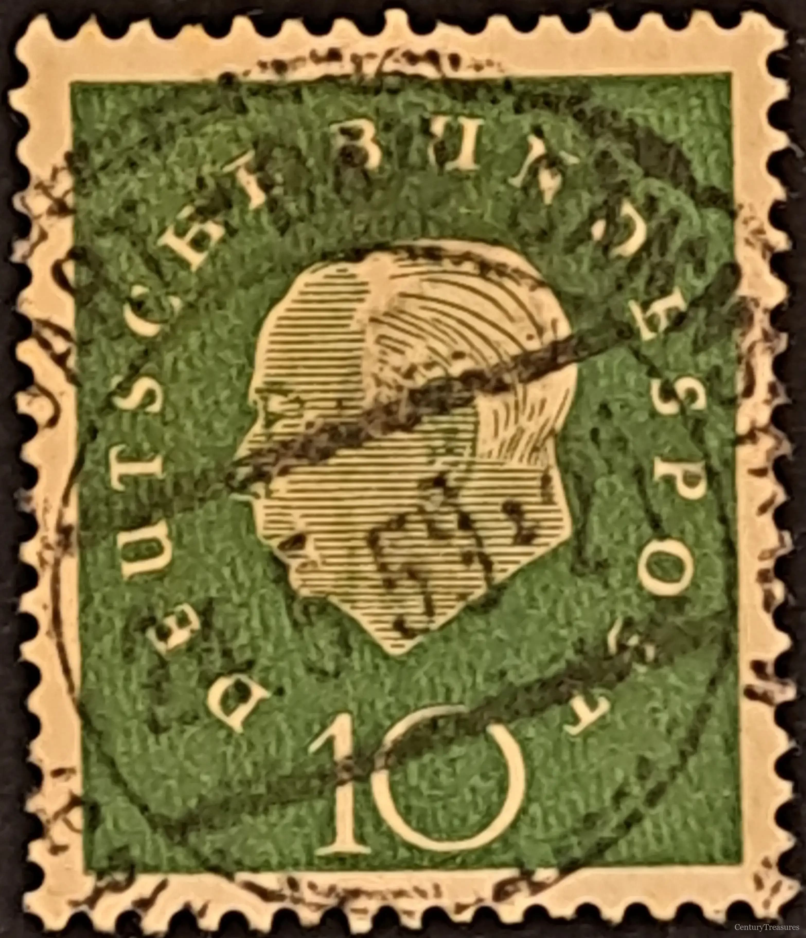 Alternate West German Heuss Definitive Variant