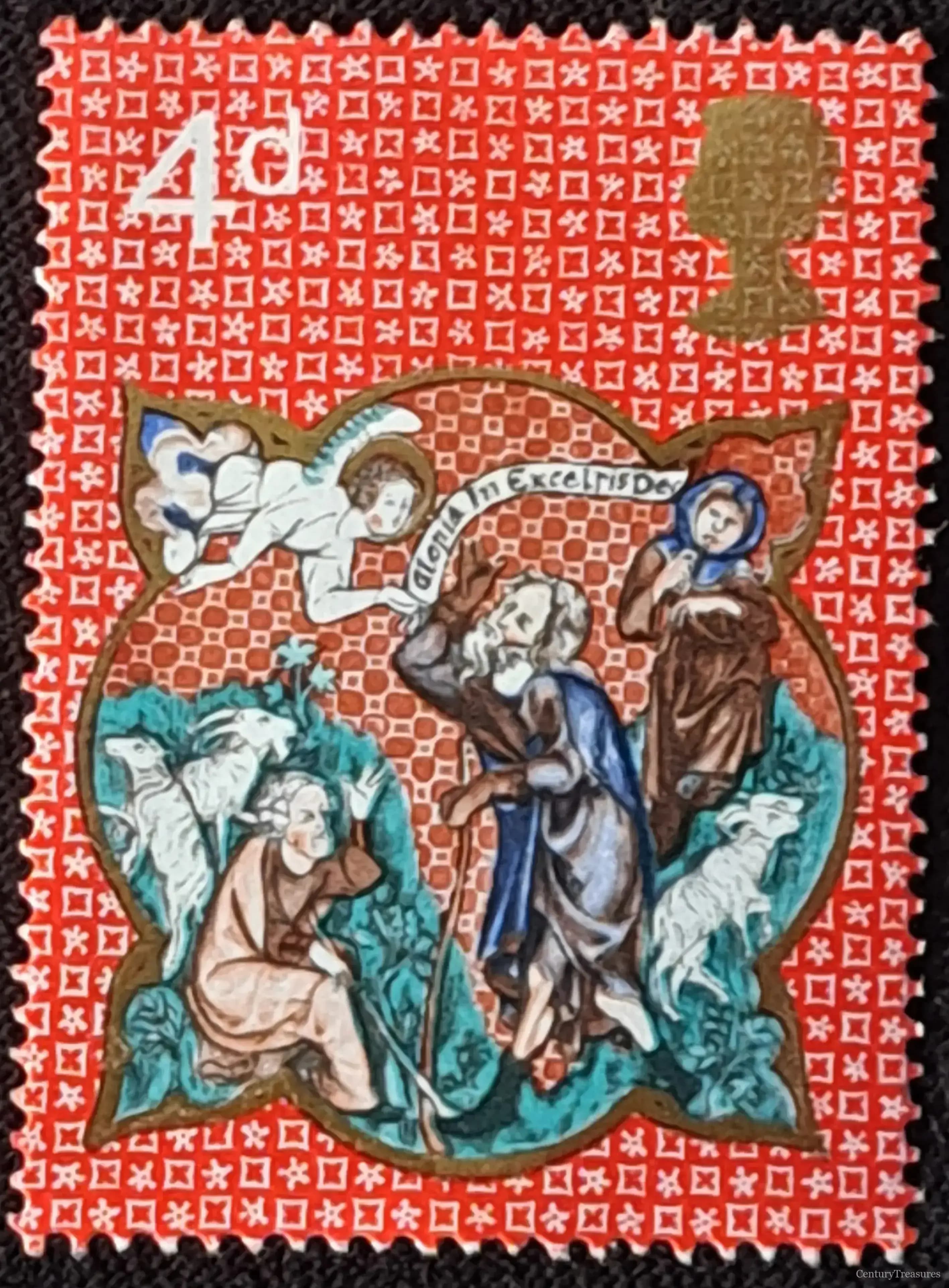 British Medieval Illumination Christmas Stamp